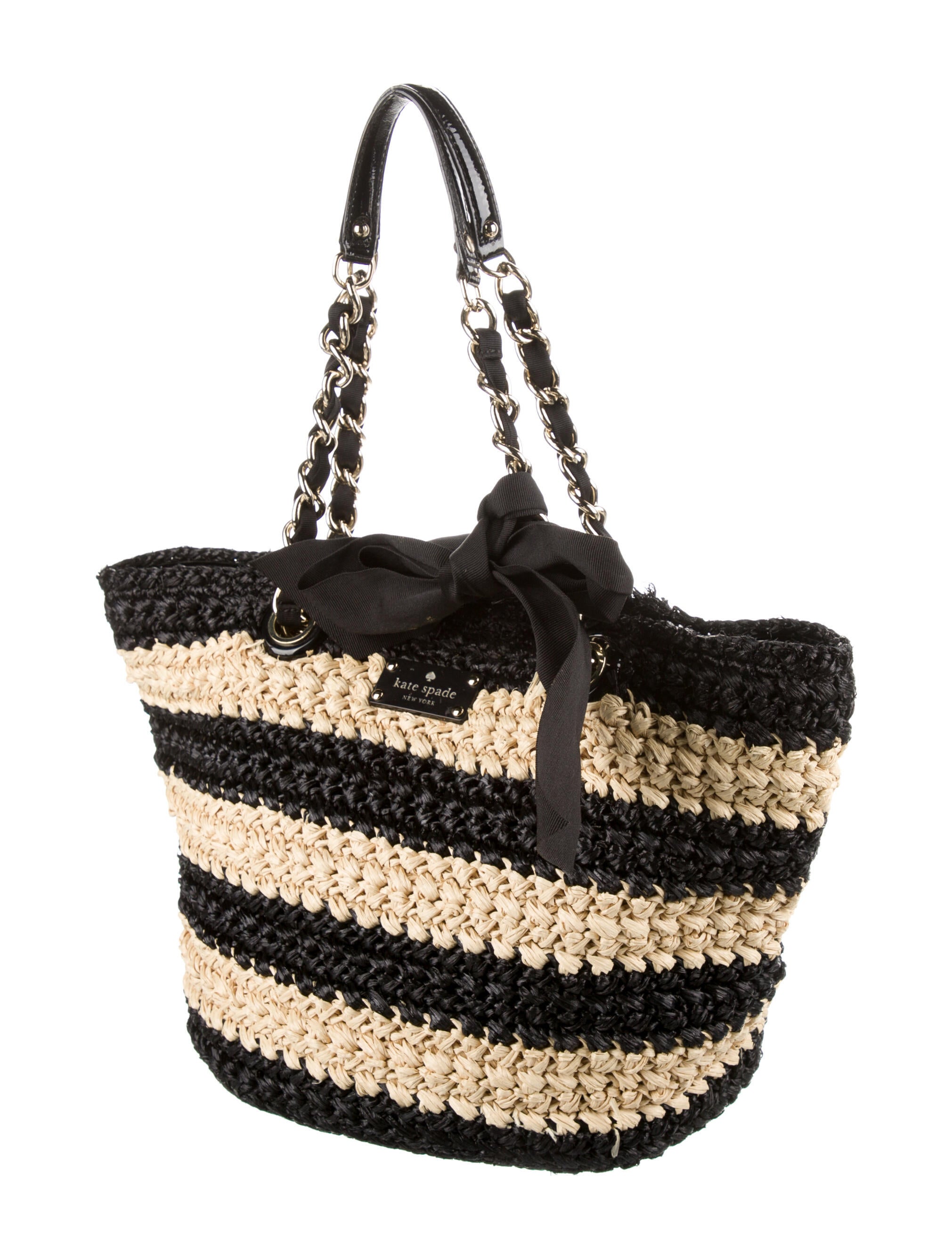 Kate Spade New York Cobble Hill Straw Little Minka Bag Green Shoulder