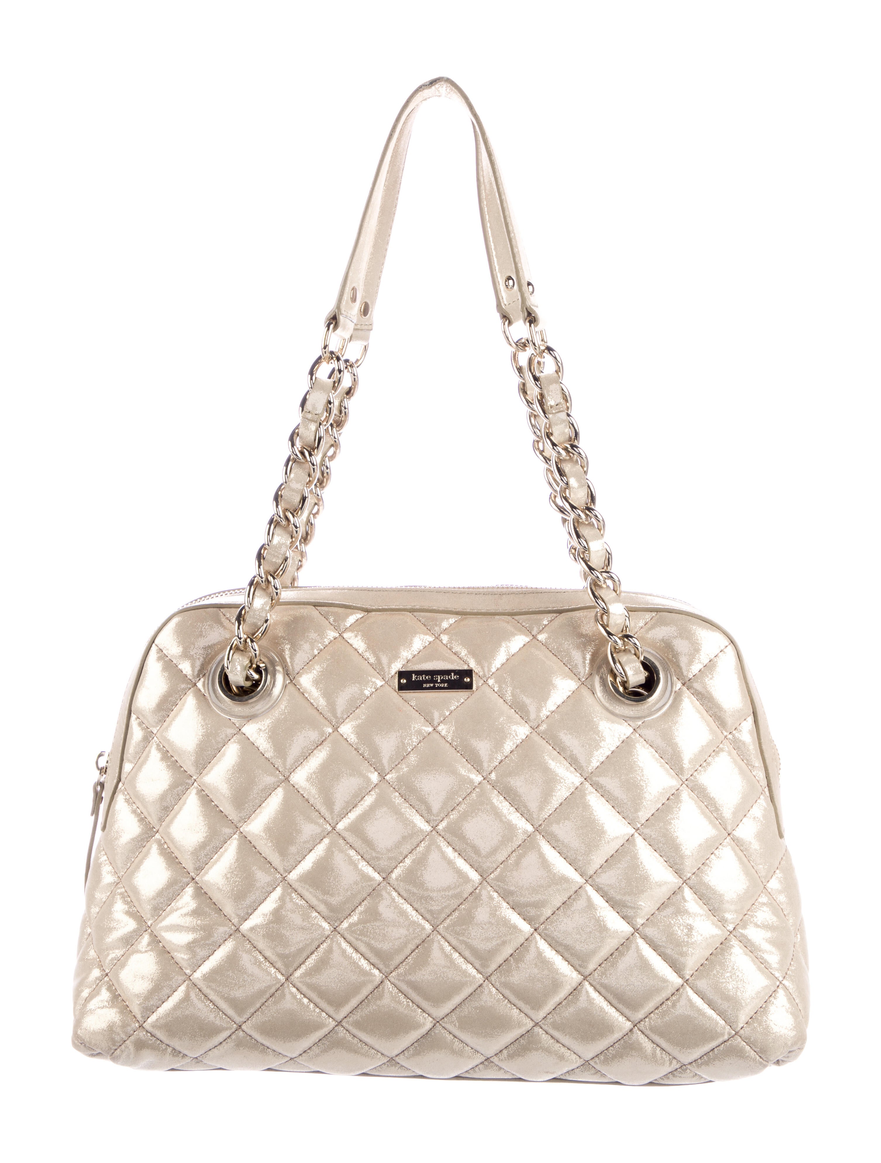 Kate Spade New York Quilted Leather Shoulder Bag Metallic Shoulder