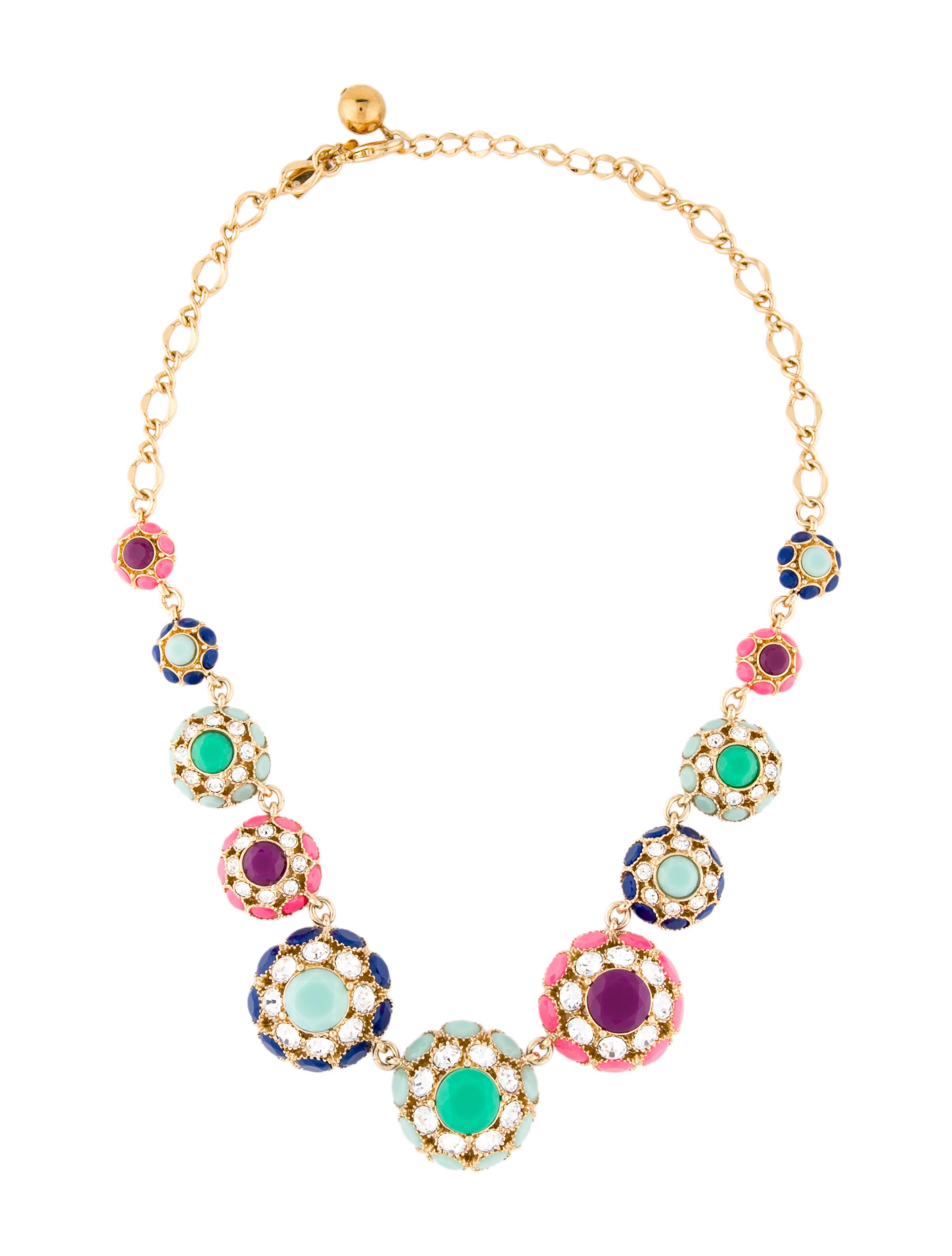 Kate Spade New York Multi Crystal Ball Collar Necklace GoldTone