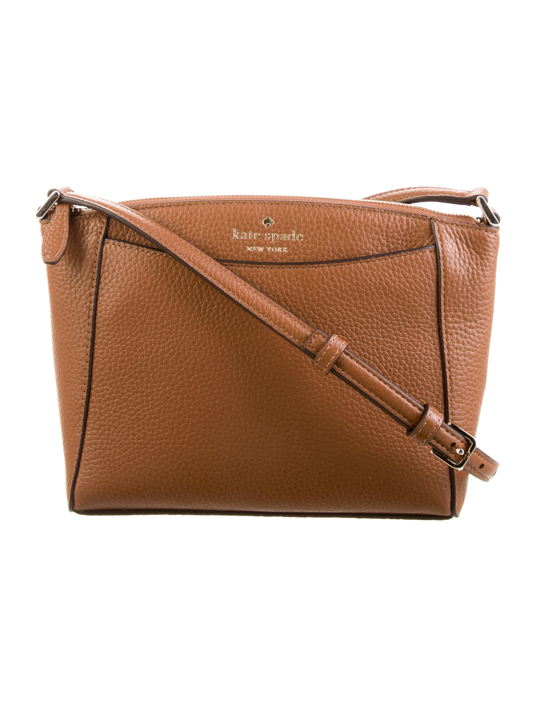 Kate Spade New York Small Pebbled Leather Crossbody Bag Brown