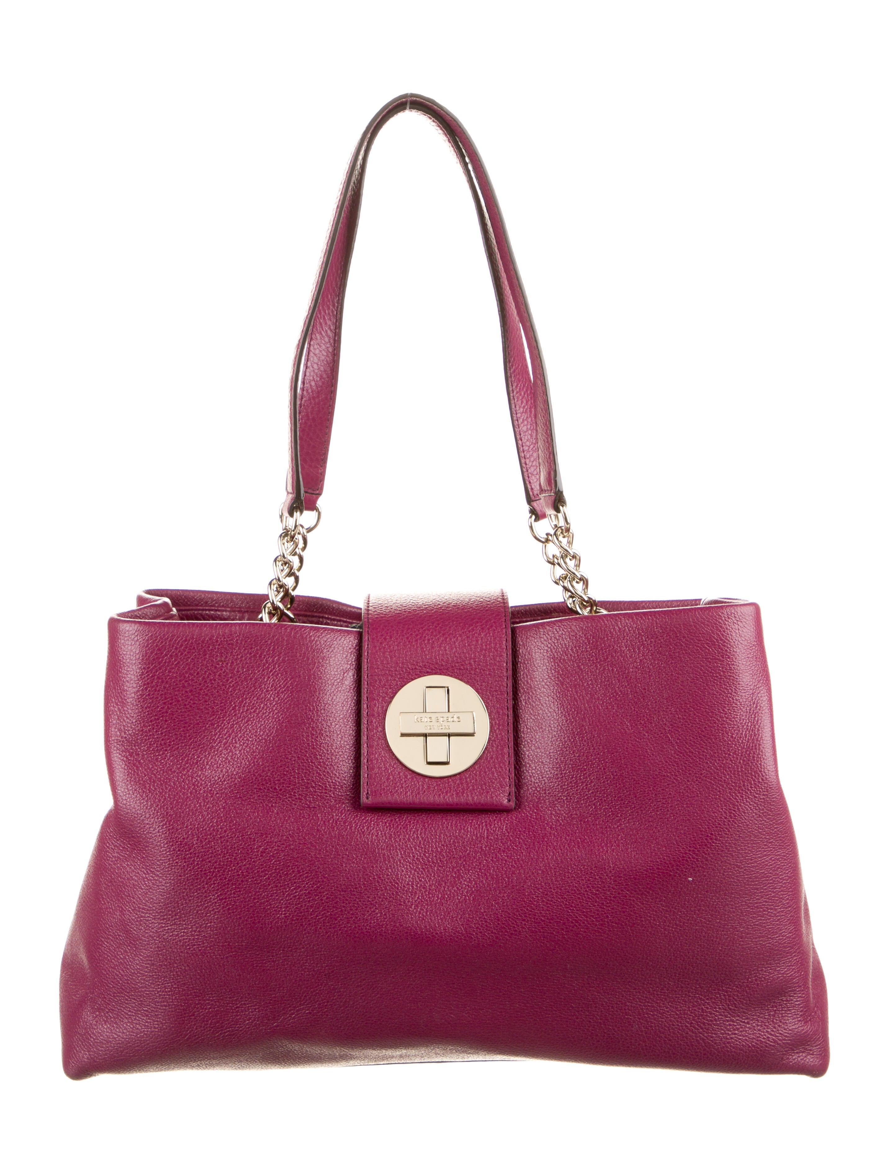 Kate Spade New York Leather Shoulder Bag Purple Shoulder Bags