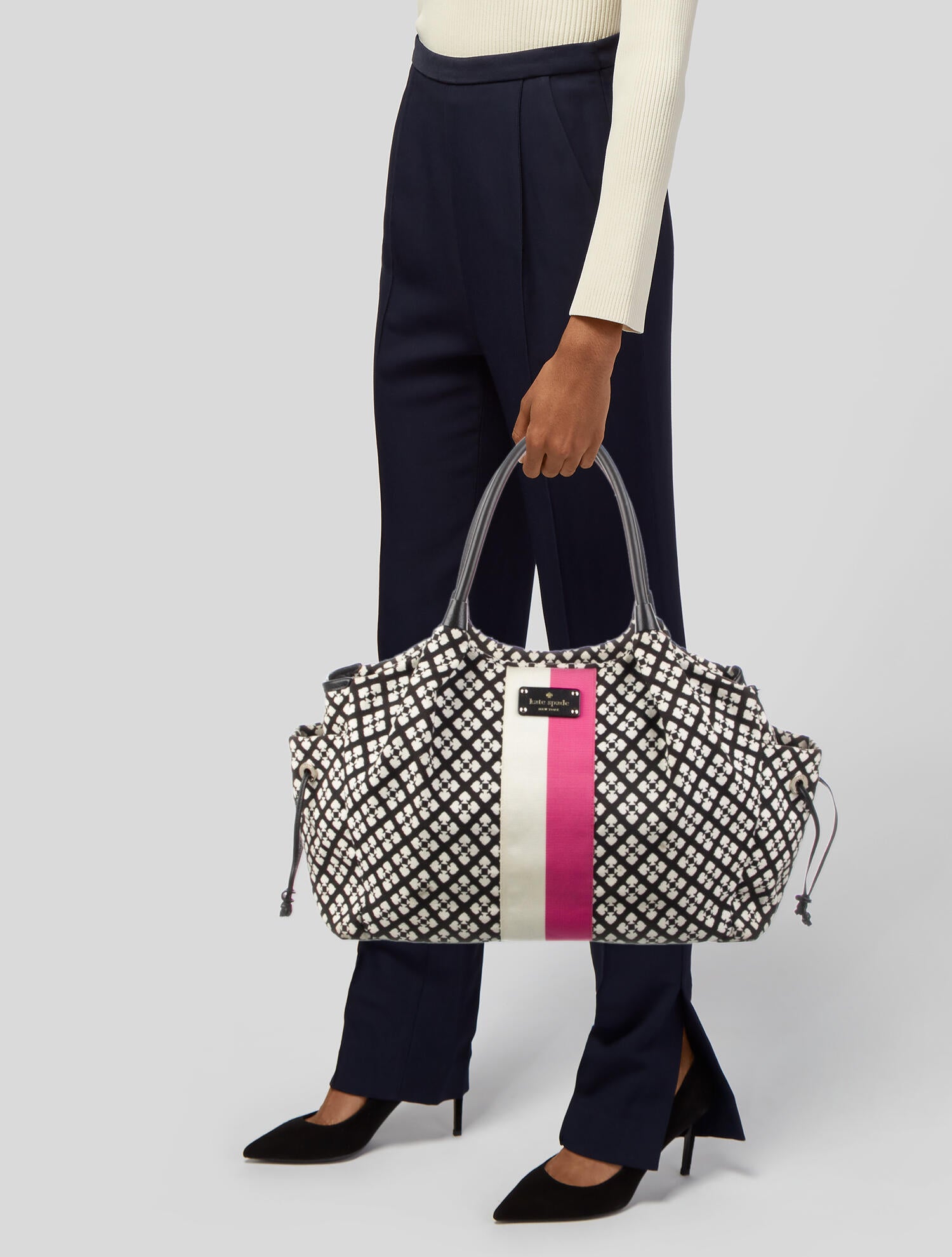 Kate Spade New York Coated Canvas Tote Bag Black Totes, Handbags