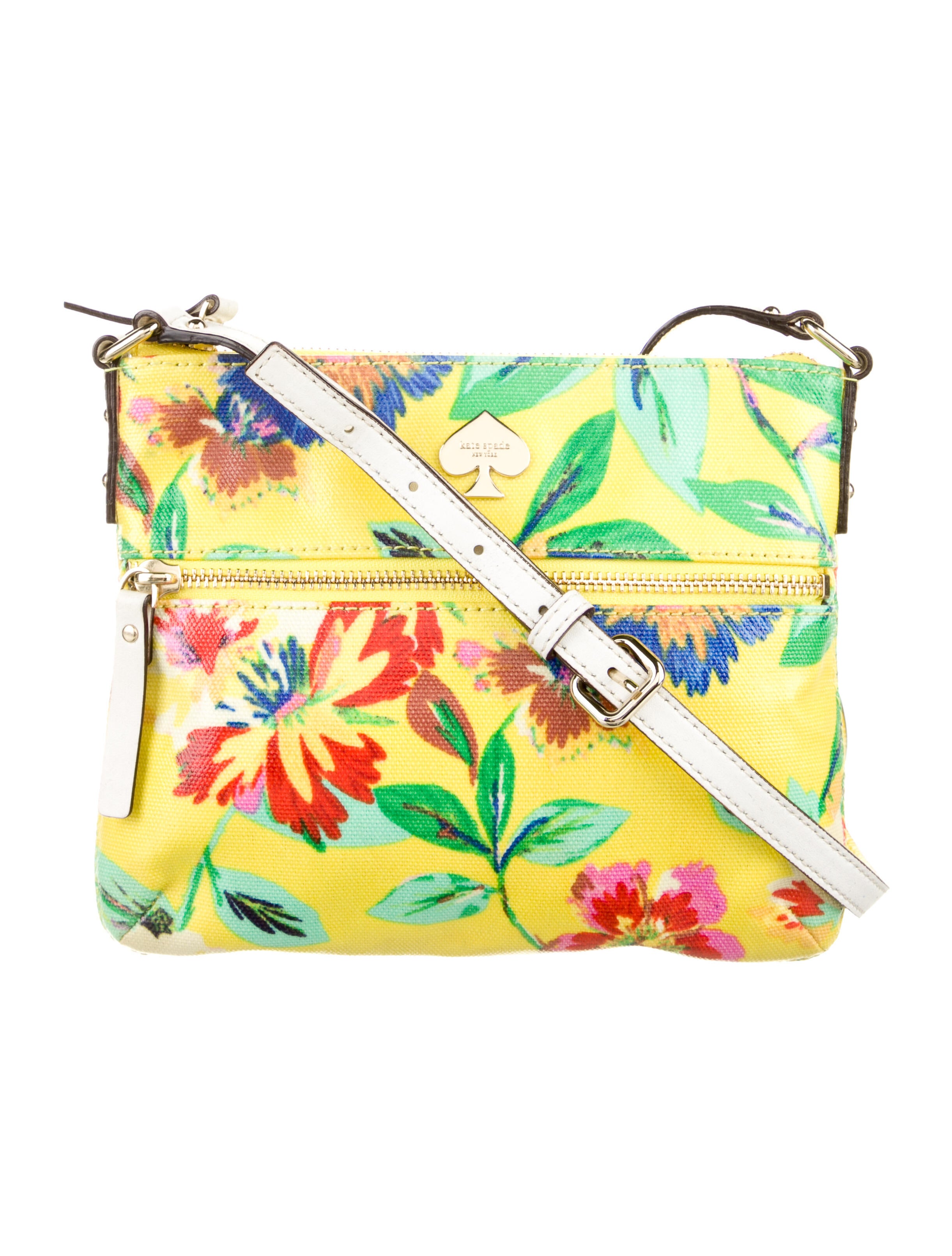 Kate Spade New York Coated Canvas Crossbody Bag Yellow Crossbody Bags