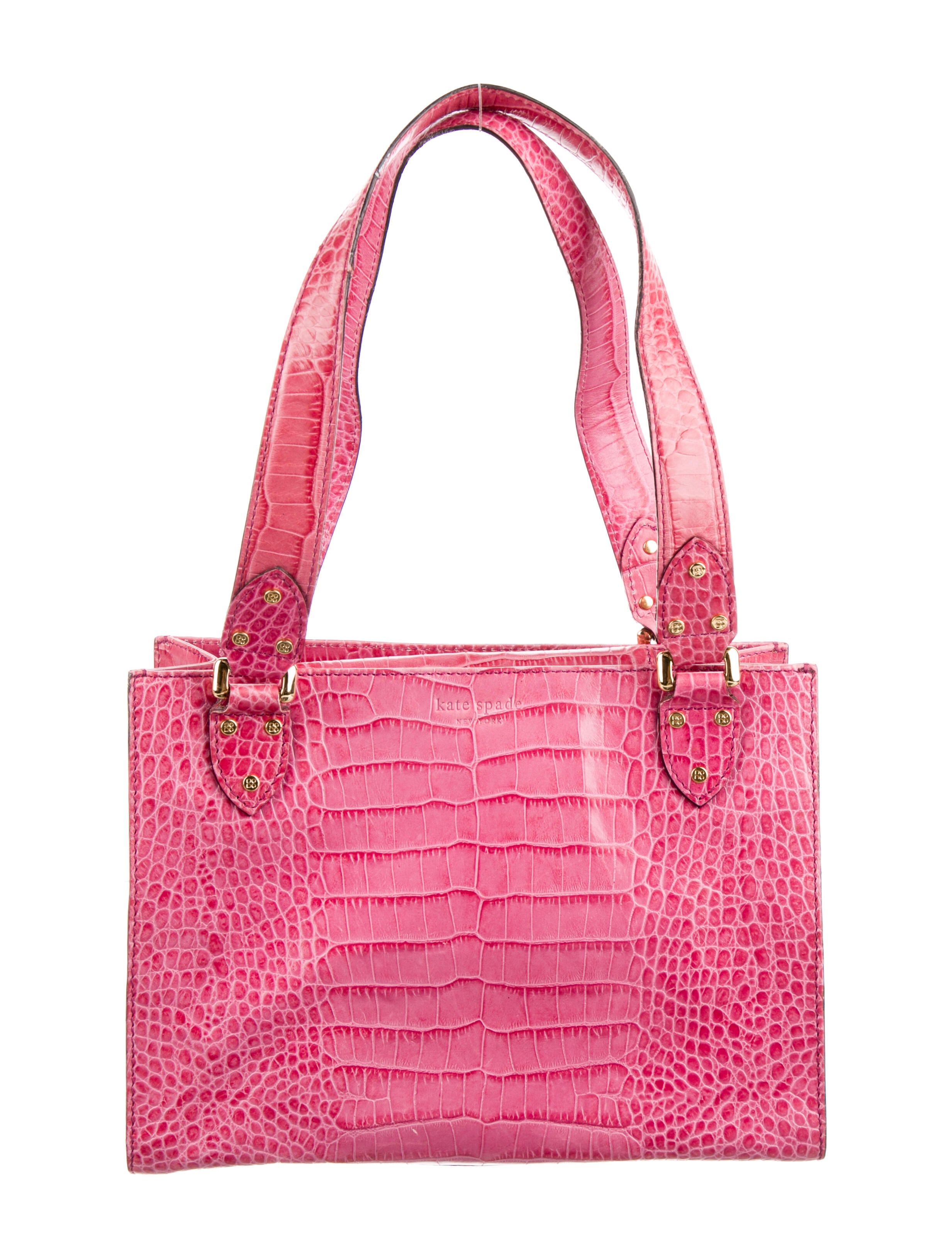 Kate Spade New York Embossed Leather Shoulder Bag Pink Shoulder Bags