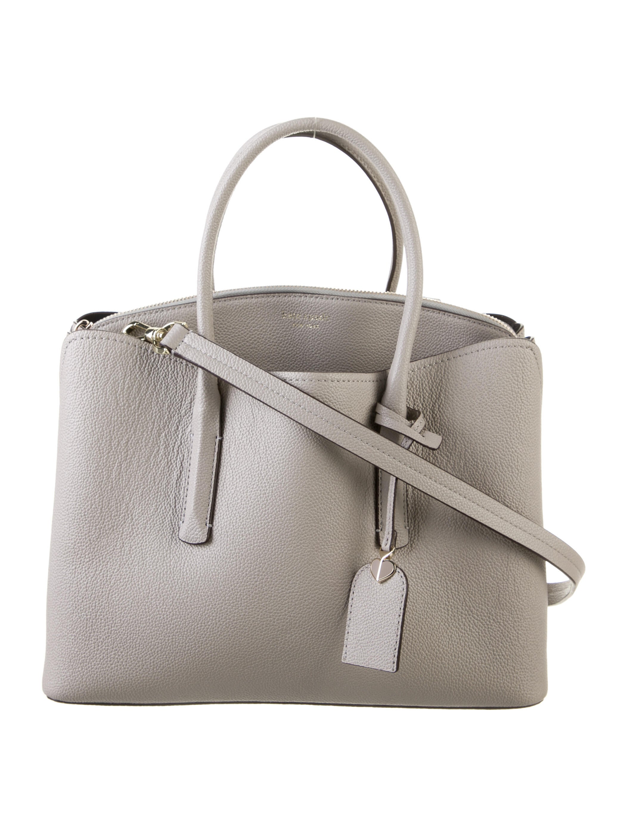 Kate Spade New York Zip Up Leather Shoulder Bag Neutrals Shoulder