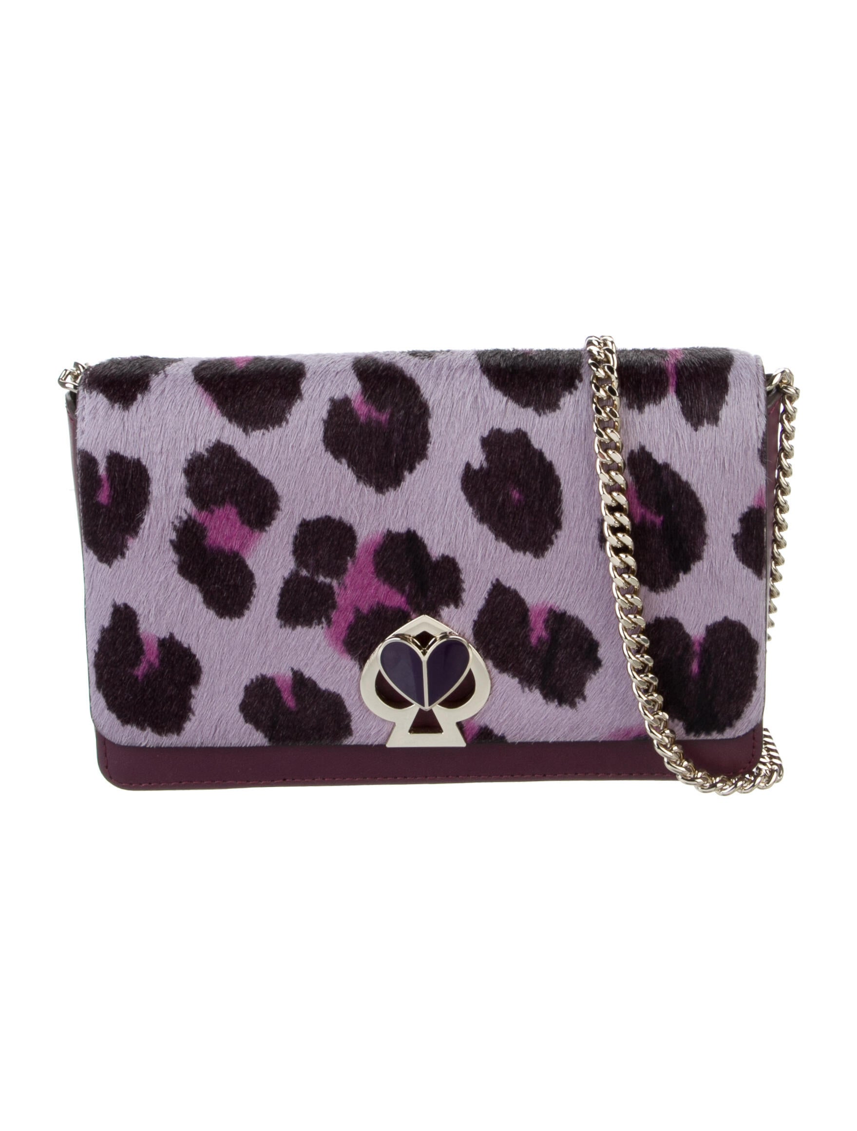 Kate Spade New York Ponyhair Crossbody Purple Shoulder Bags, Handbags