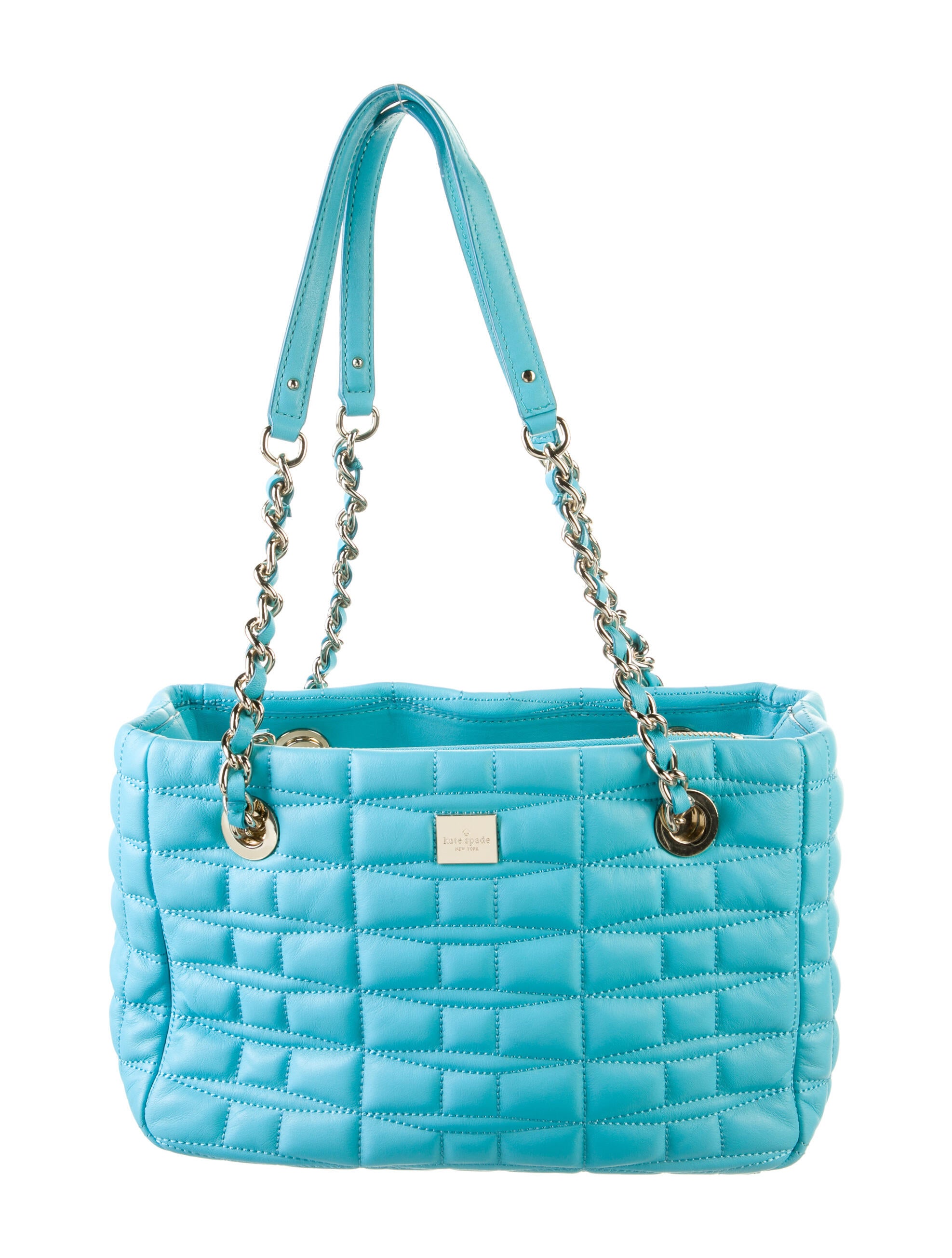 Kate Spade New York Quilted Leather Shoulder Bag Blue Shoulder Bags