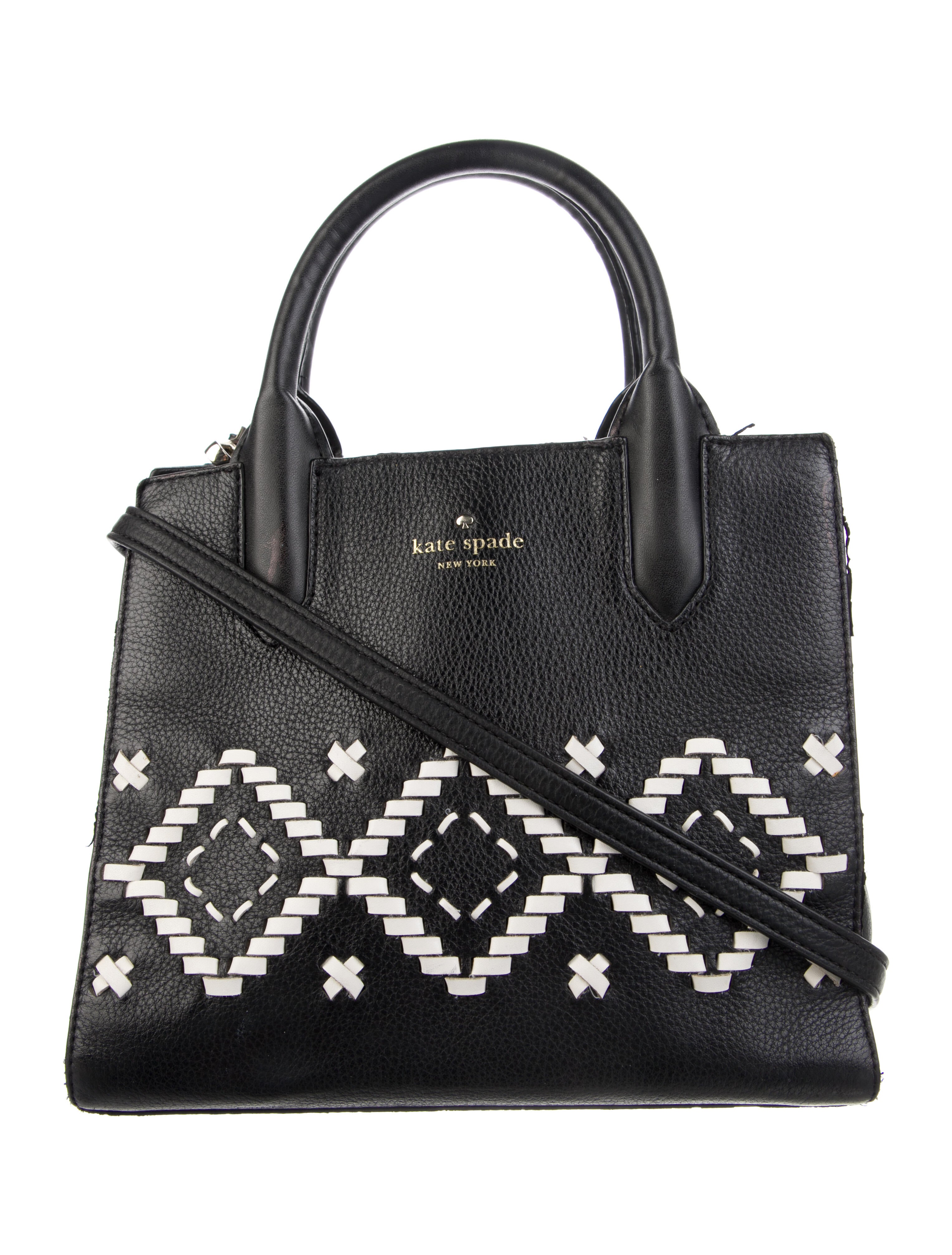 Kate Spade New York Leather WhipstitchTrimmed Handle Bag Black