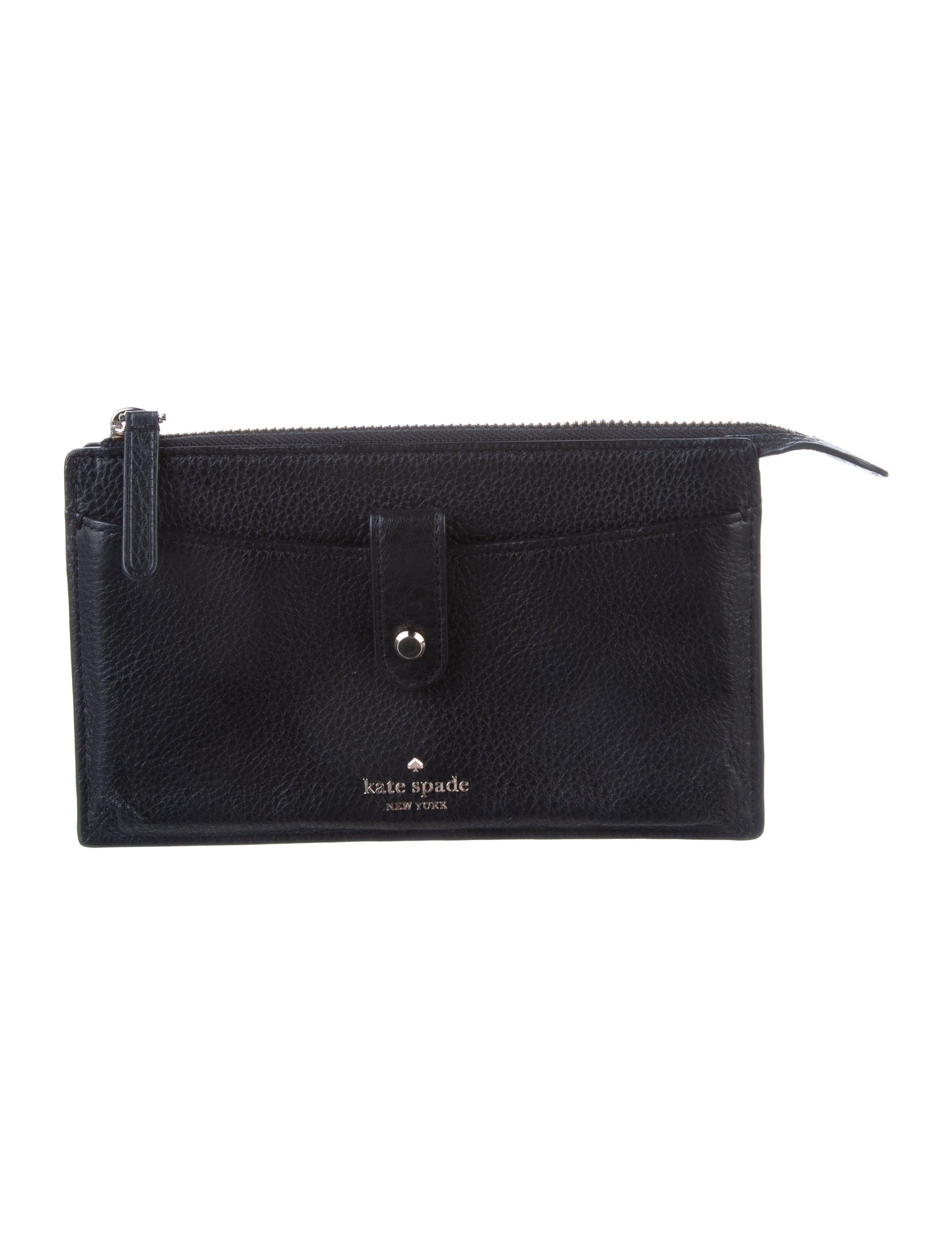 Kate Spade New York Leather Clutch Black Clutches, Handbags