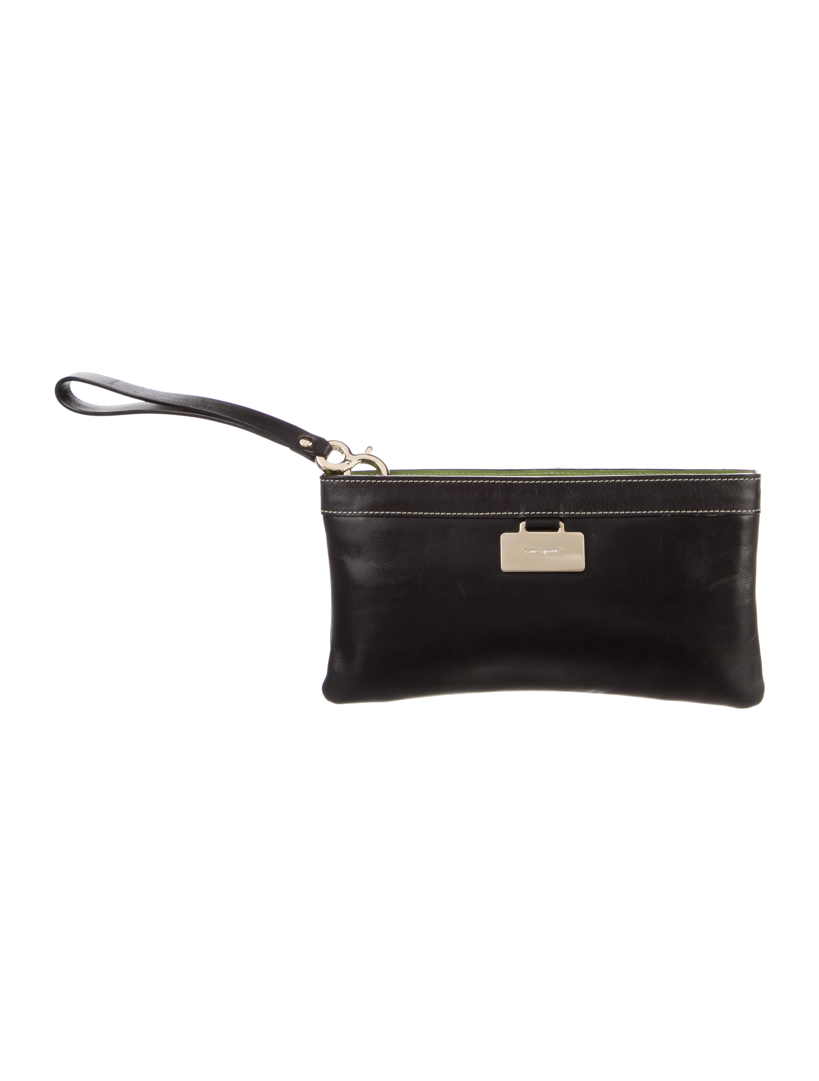 Kate Spade New York Leather Clutch Bag Black Clutches, Handbags
