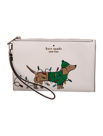 Kate Spade New York Claude Dachshund Dog Festive Zip Wristlet