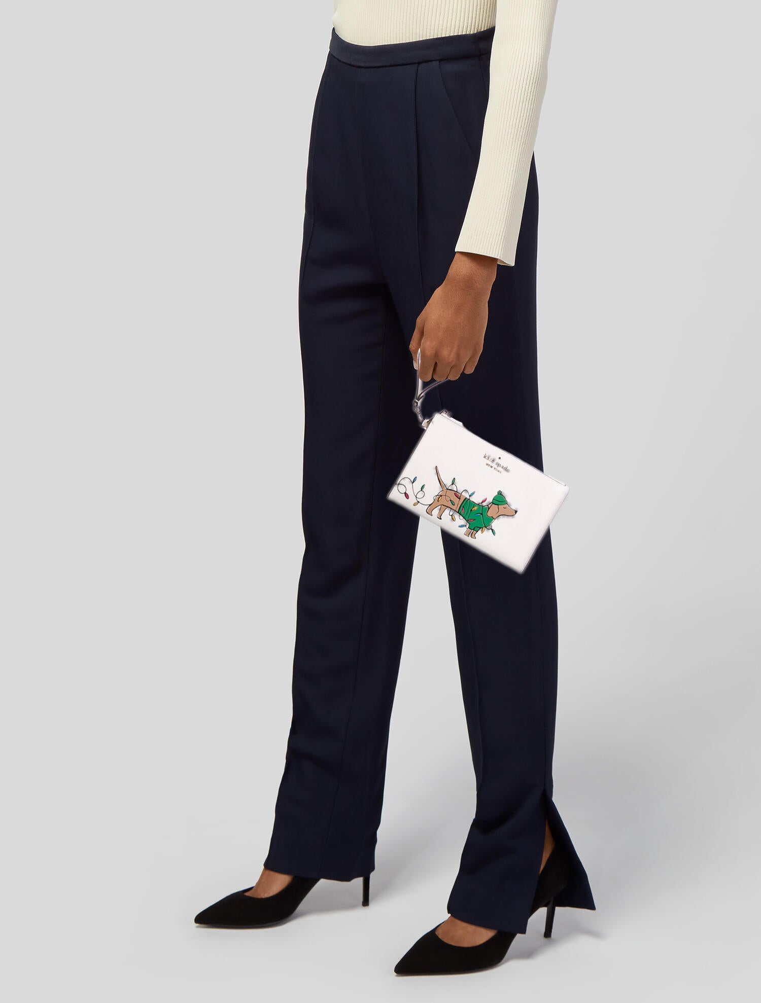 Kate Spade New York Claude Dachshund Dog Festive Zip Wristlet