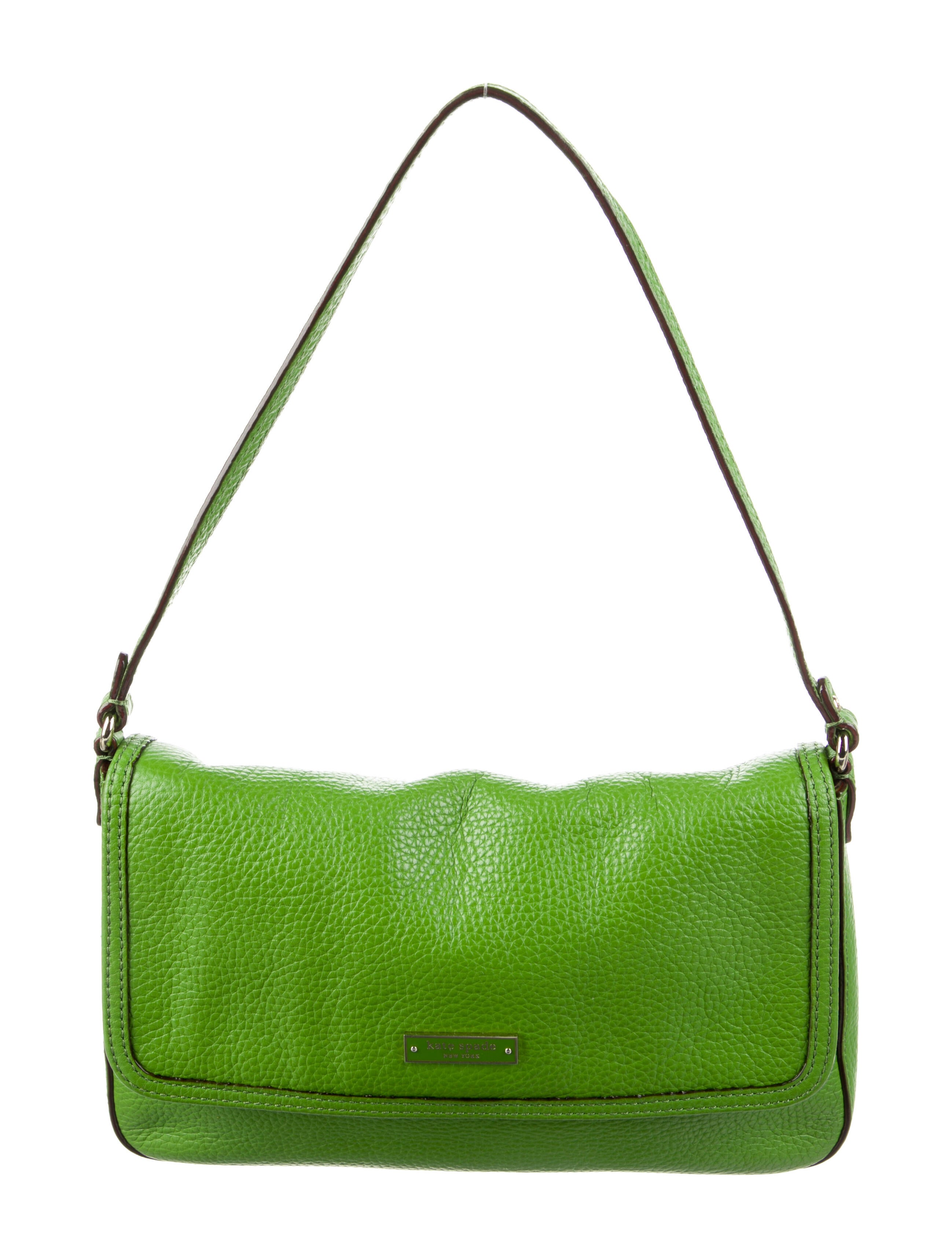 Kate Spade New York Leather GoldToned Shoulder Bag Green Shoulder