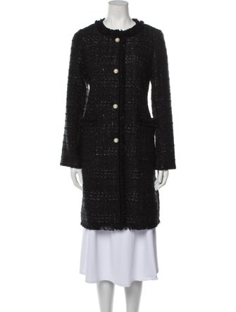 Kate Spade New York Tweed Pattern Faux Fur Coat