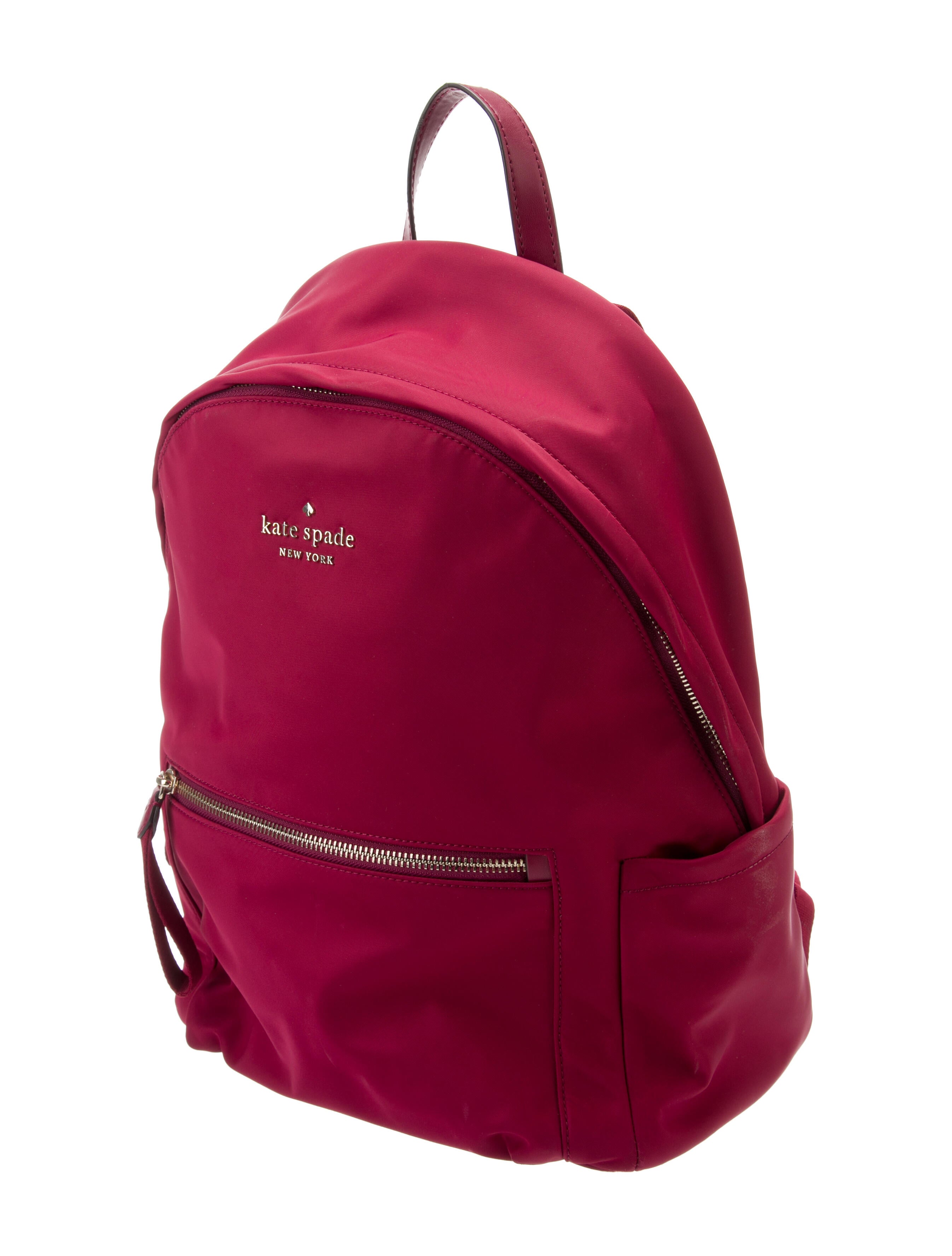 Kate Spade New York Leather Trim Backpack Burgundy Backpacks