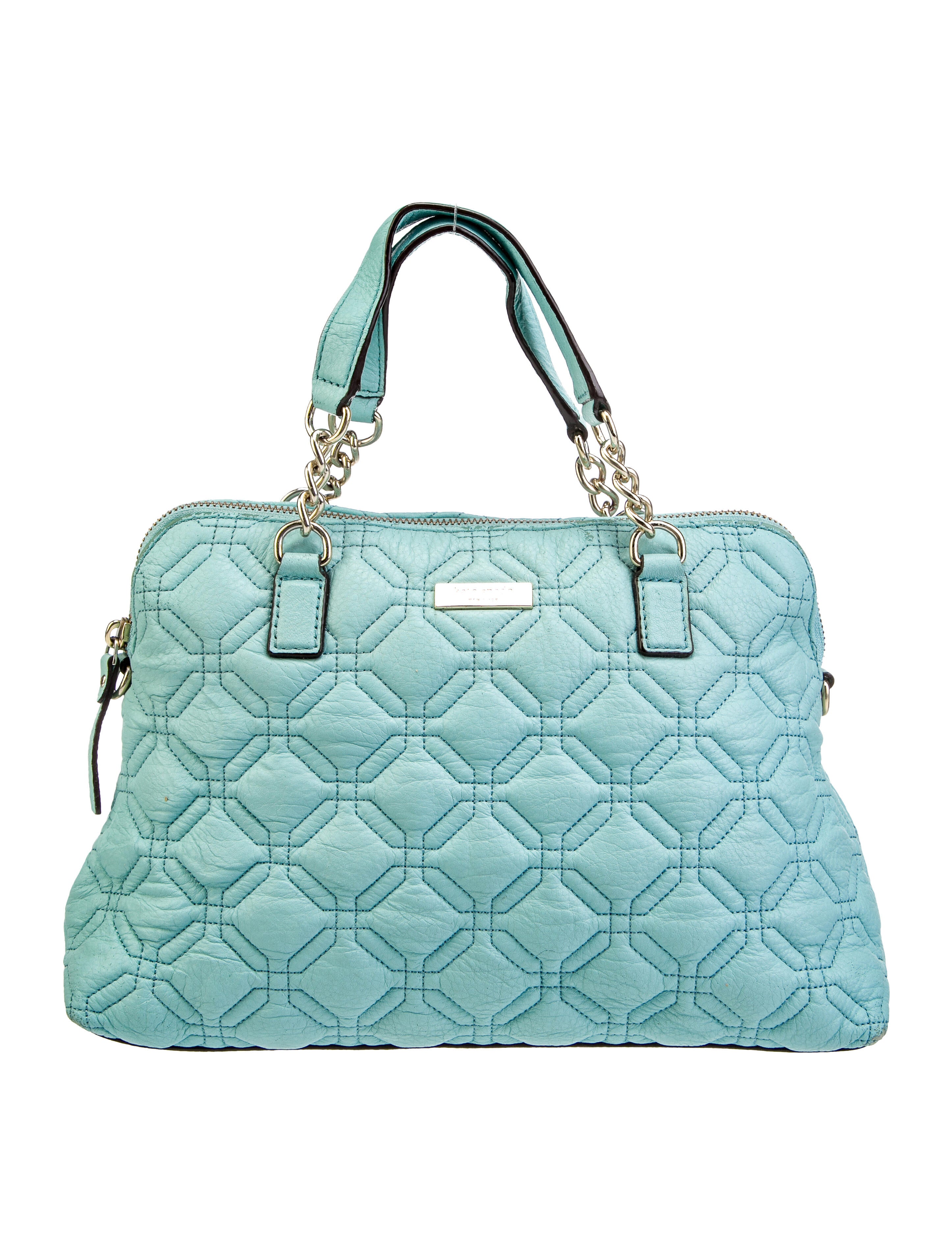 Kate Spade New York Quilted Leather Handle Bag Blue Handle Bags