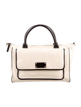 Kate Spade New York Patent Leather-Accented Coated Canvas Satchel