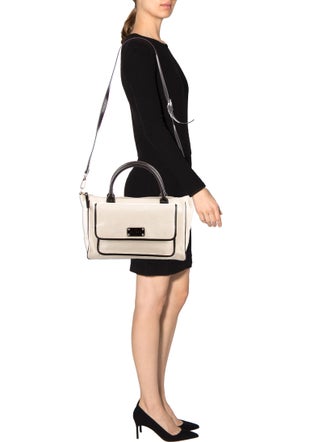 Kate Spade New York Patent Leather-Accented Coated Canvas Satchel