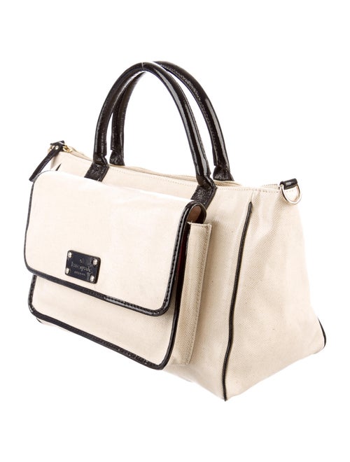 Kate Spade New York Patent Leather-Accented Coated Canvas Satchel