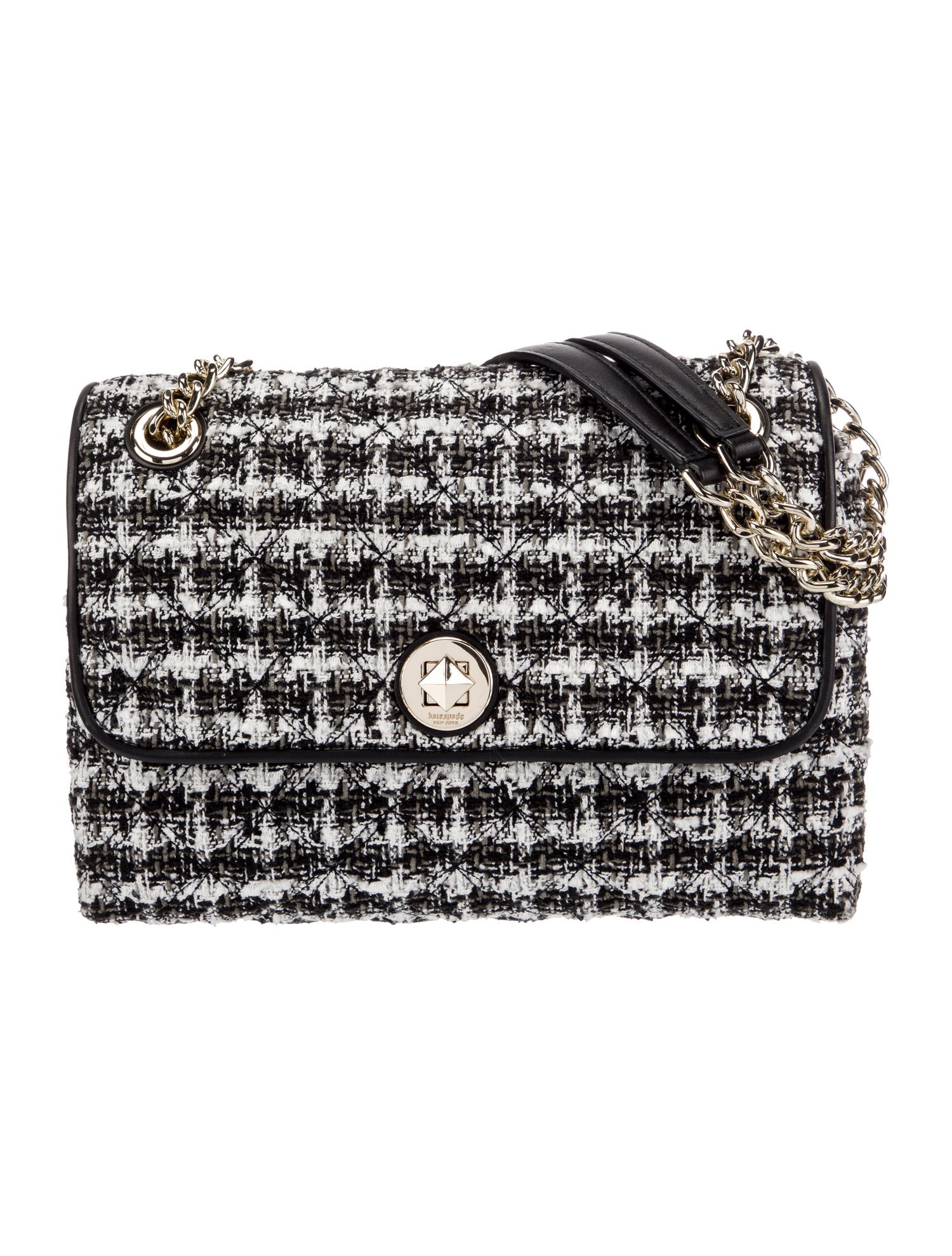 Kate Spade New York Tweed Shoulder Bag Black Shoulder Bags, Handbags WKA362218 The RealReal