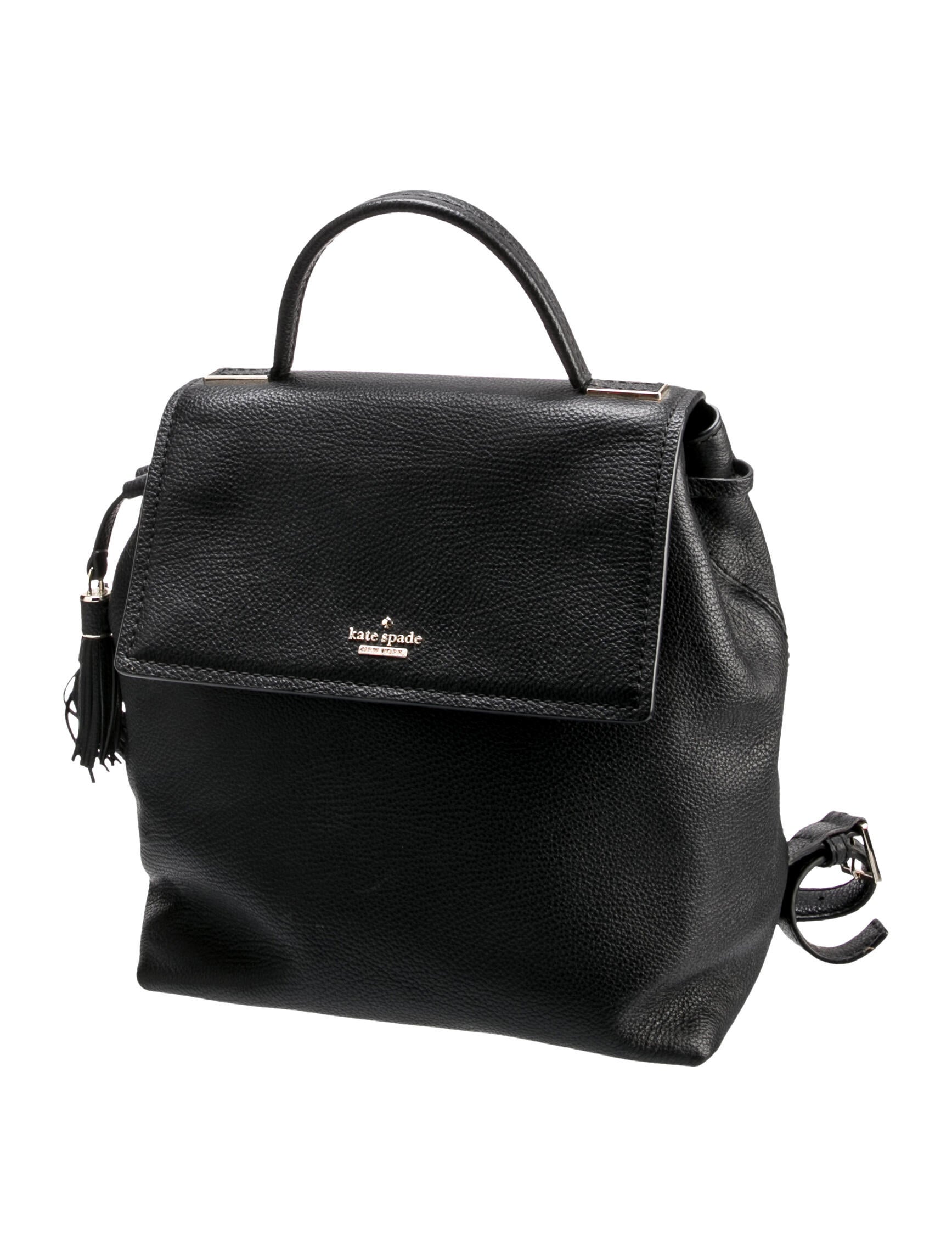 Kate Spade New York Leather Backpack Black Backpacks, Handbags