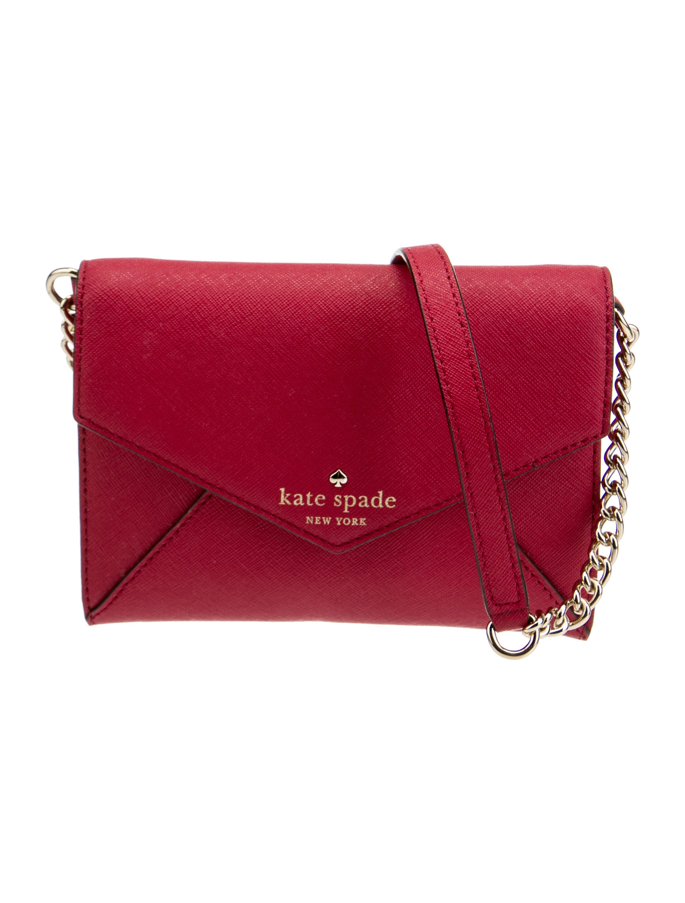 Kate Spade New York Leather ChainLink Crossbody Bag Red Crossbody Bags, Handbags WKA362738