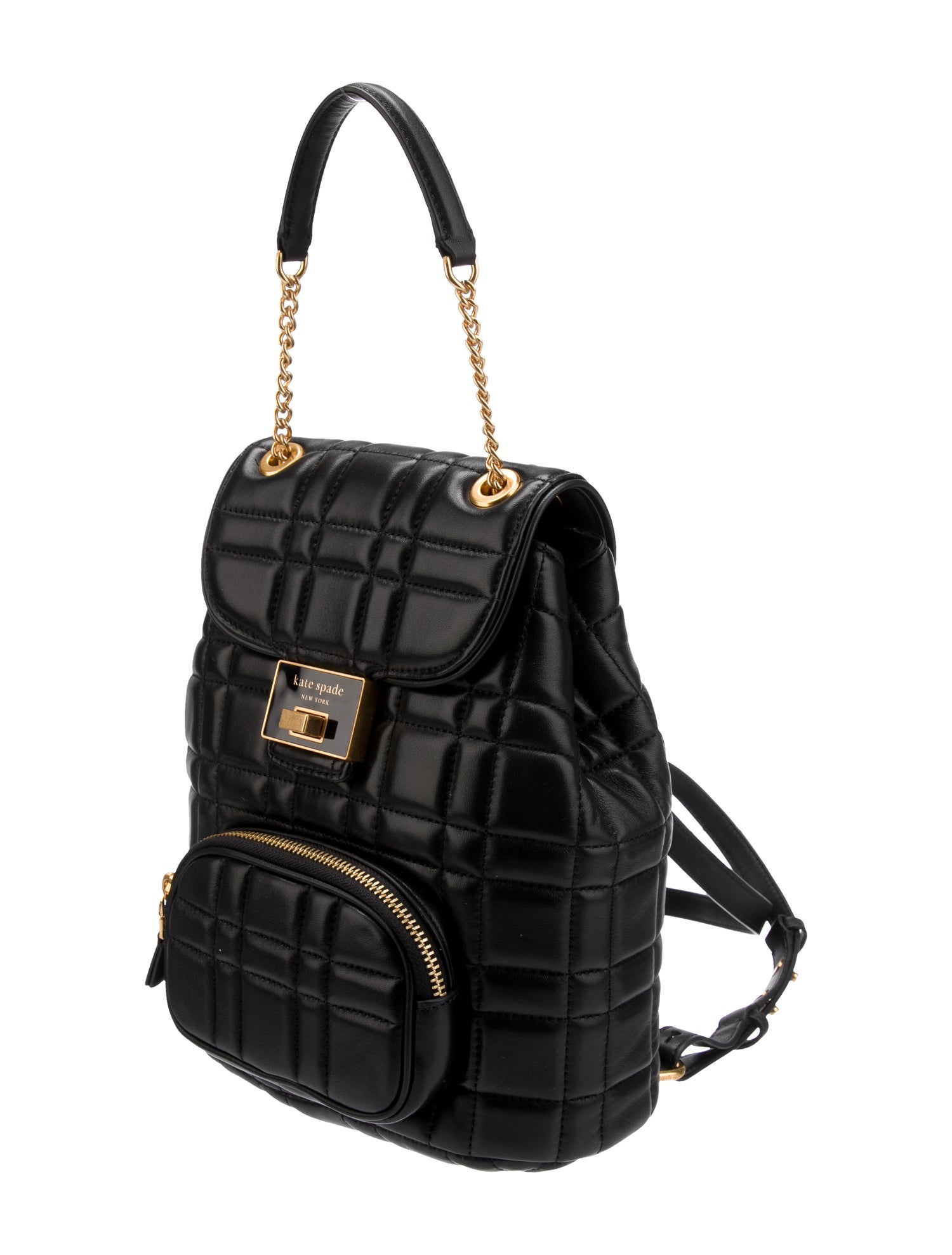Kate Spade New York Quilted Leather Backpack Black Backpacks