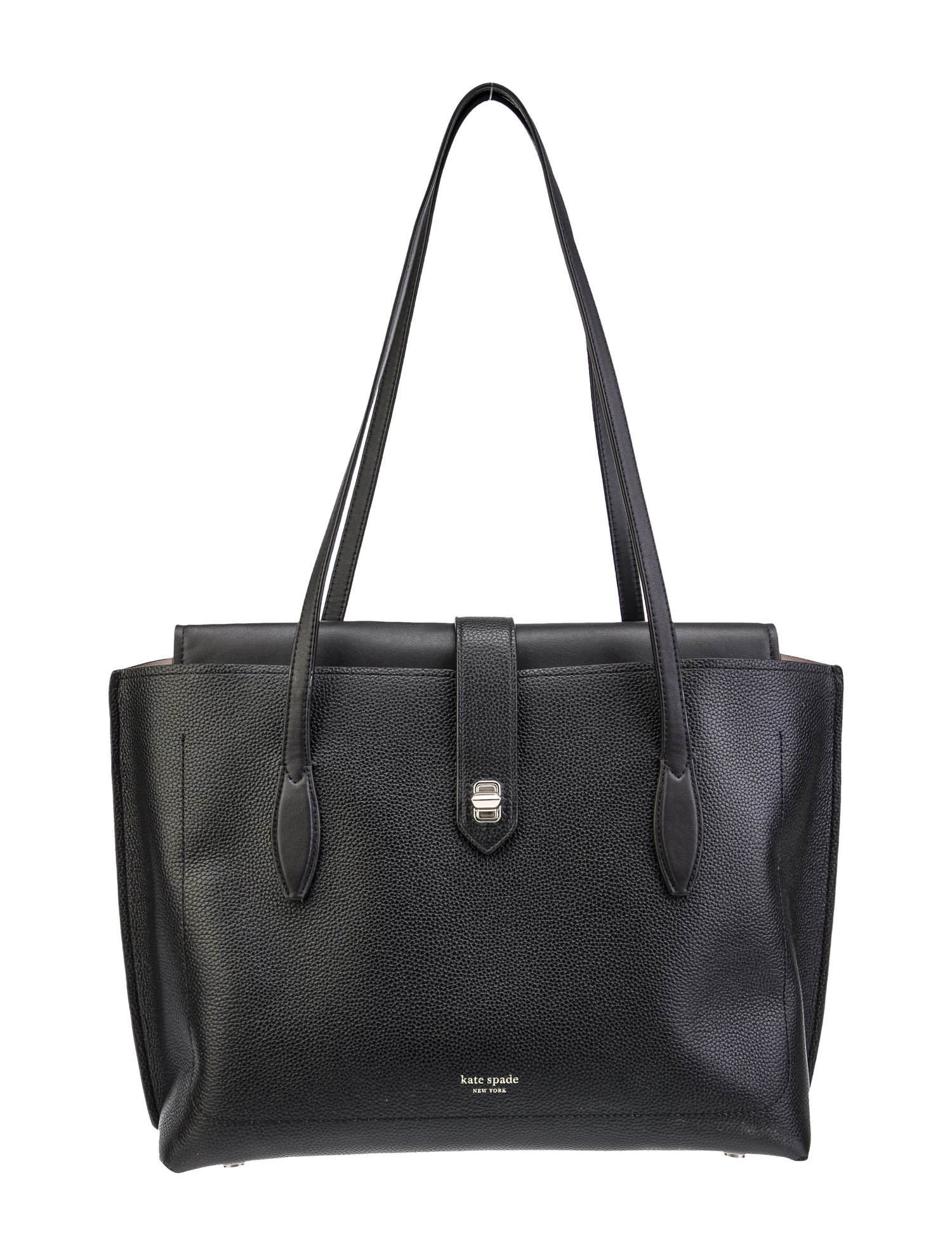 Kate Spade New York Flap Top Leather Shoulder Bag Black Shoulder Bags