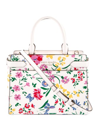 Kate Spade New York saffiano leather floral print handle bag