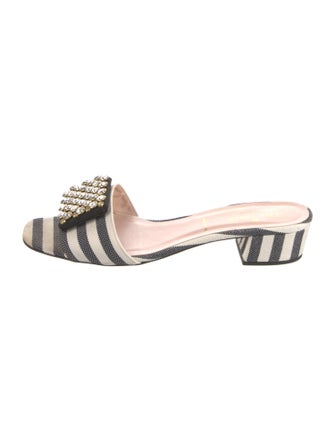 Kate Spade New York Canvas Striped Slides