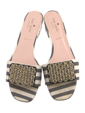 Kate Spade New York Canvas Striped Slides