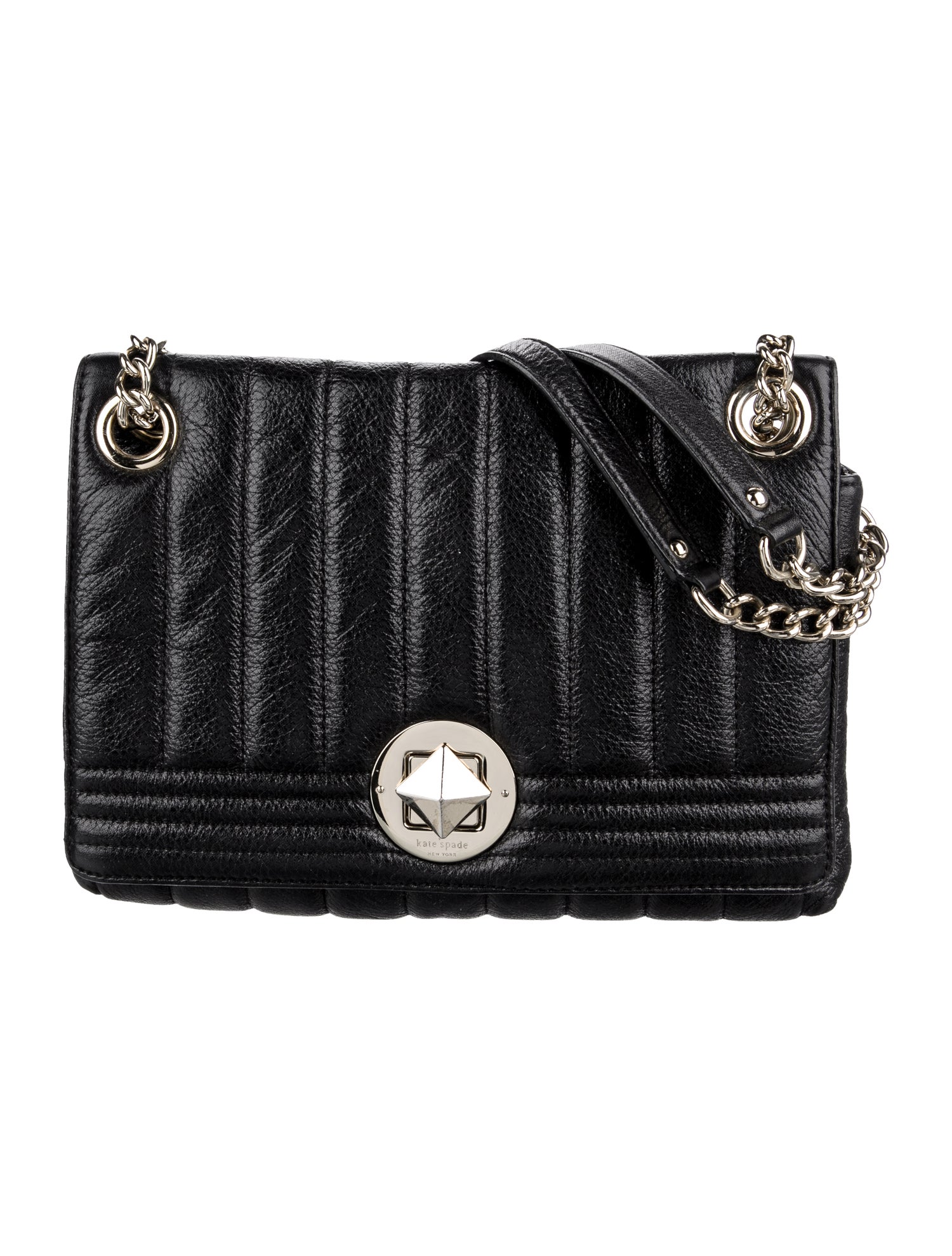 Kate Spade New York Quilted ChainLink Shoulder Bag Black Shoulder