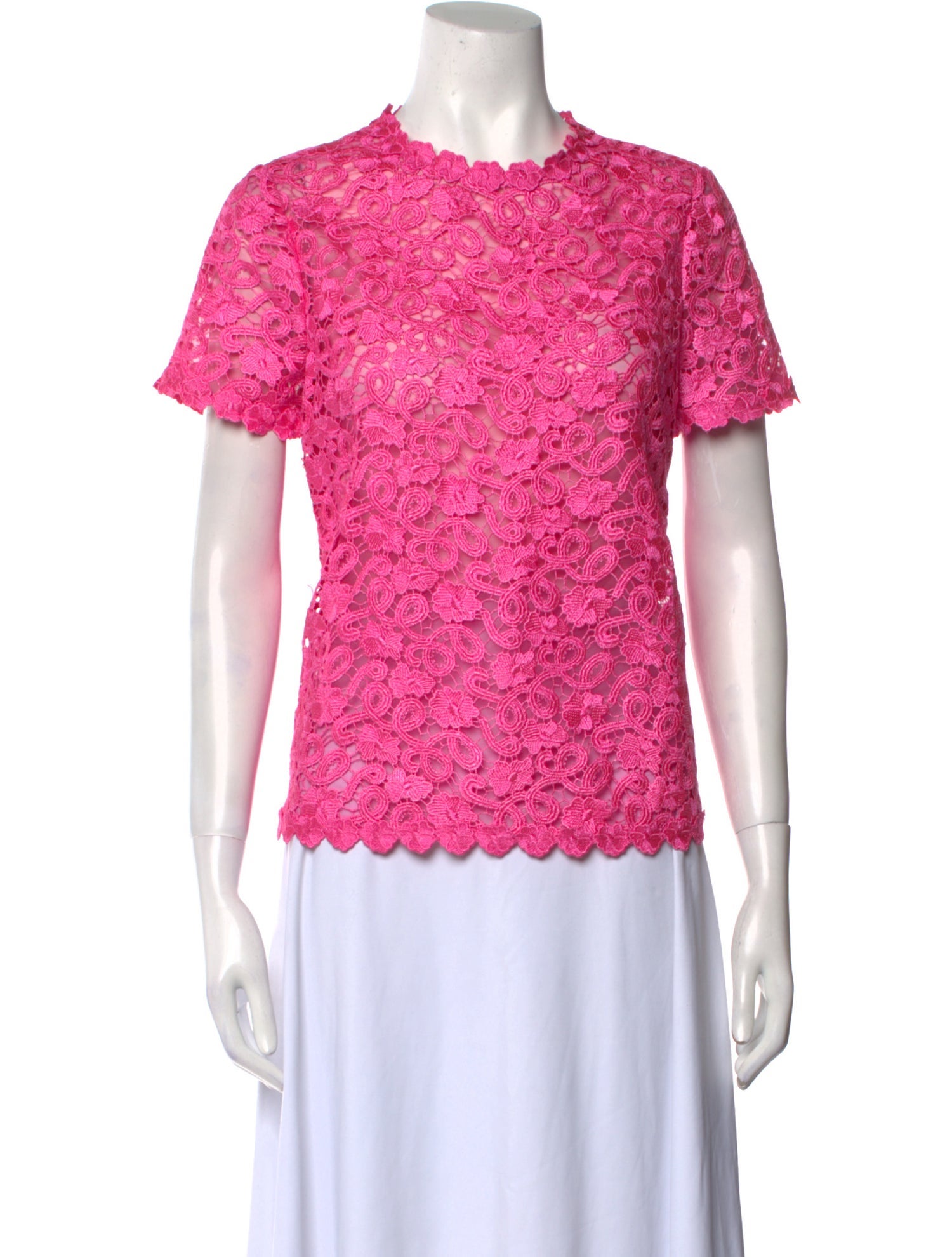 Kate Spade New York Lace Pattern Crew Neck Blouse