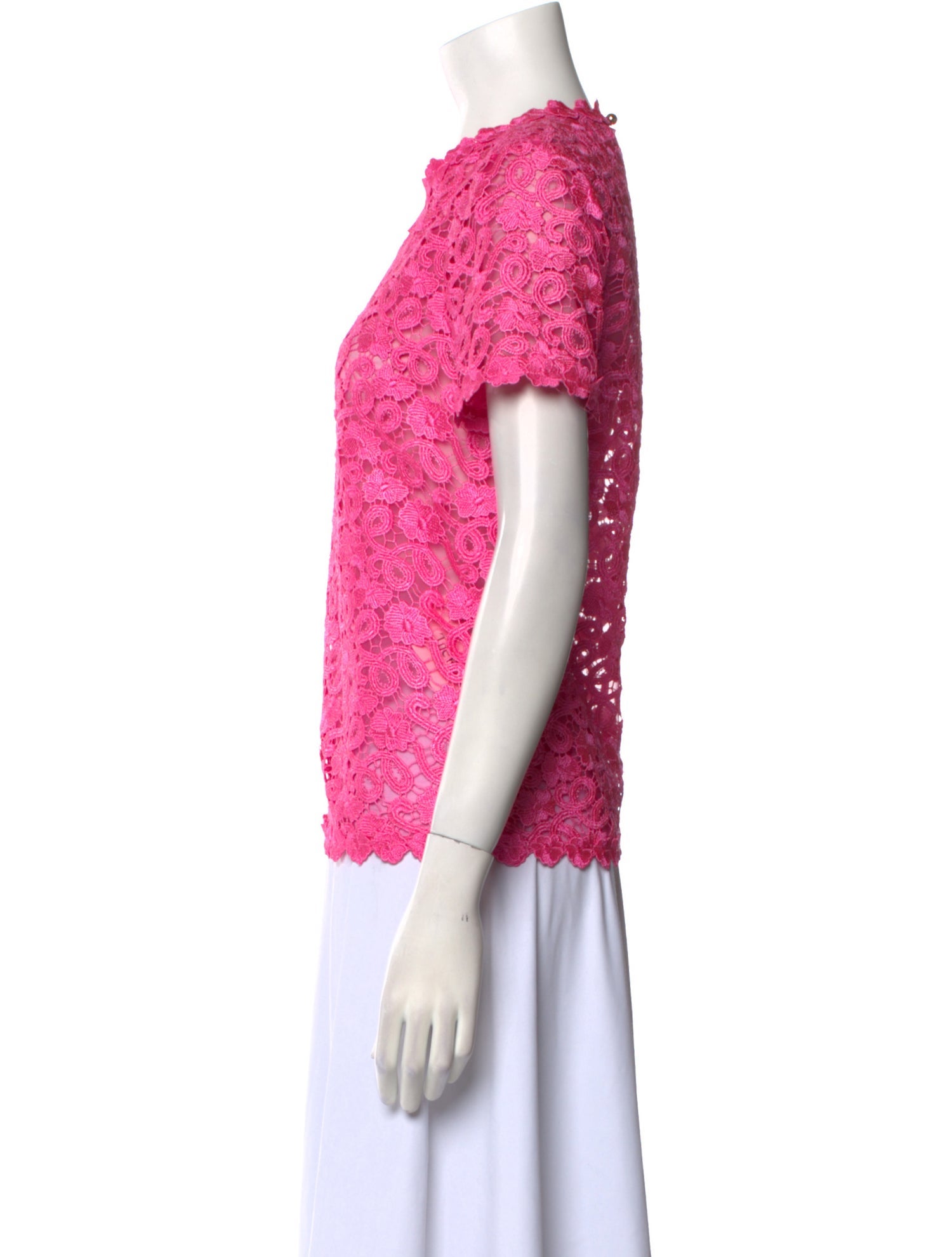 Kate Spade New York Lace Pattern Crew Neck Blouse