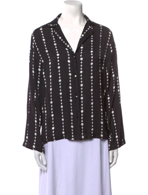 Kate Spade New York Polka Dot Print Long Sleeve Button-Up Top