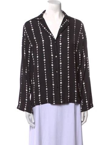 Kate Spade New York Tops Polka Dot Print Long Sleeve Button-Up Top XS
