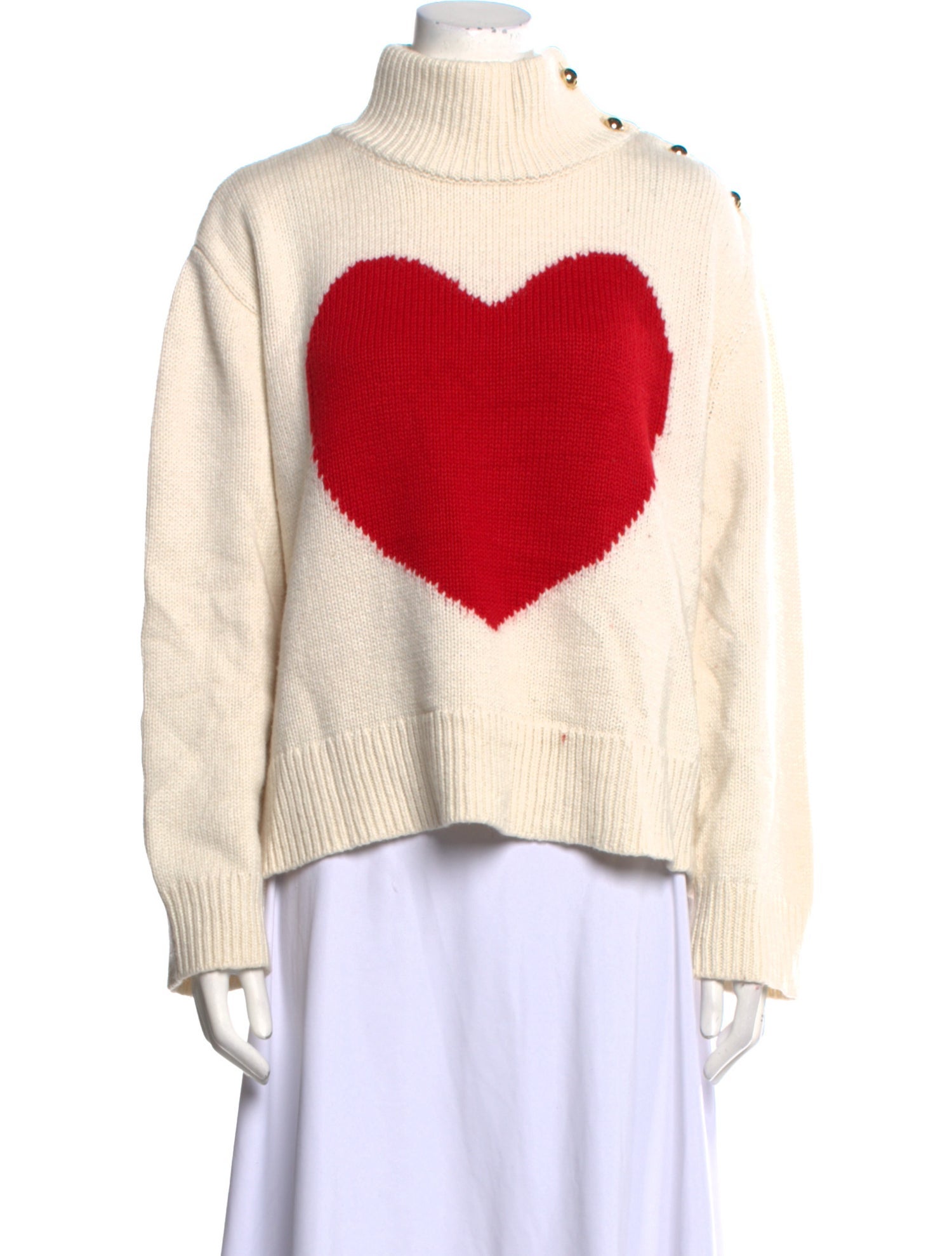 Kate Spade New York Graphic Print Turtleneck Sweater Neutrals