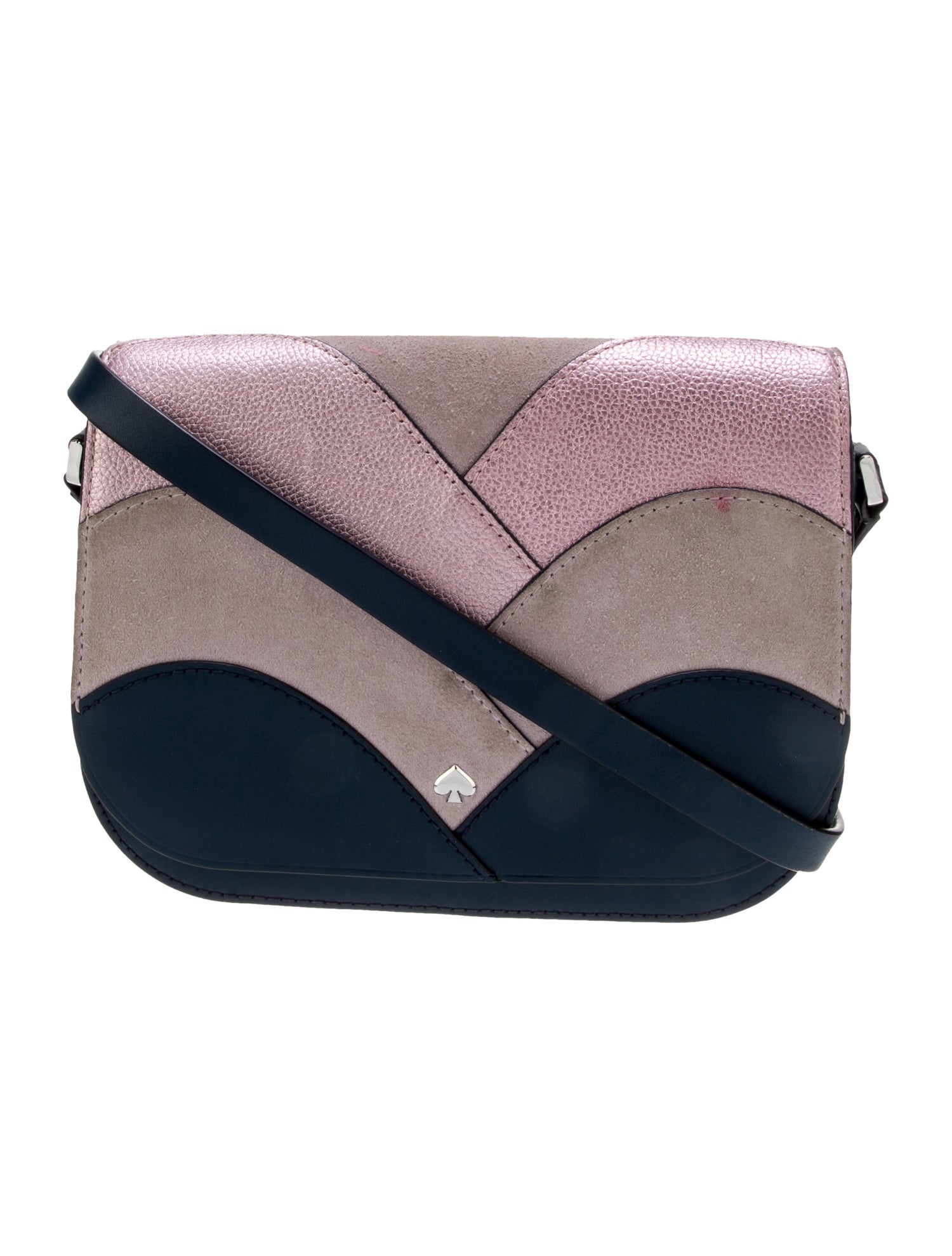 Kate Spade New York Leather Messenger Bag Blue Crossbody Bags