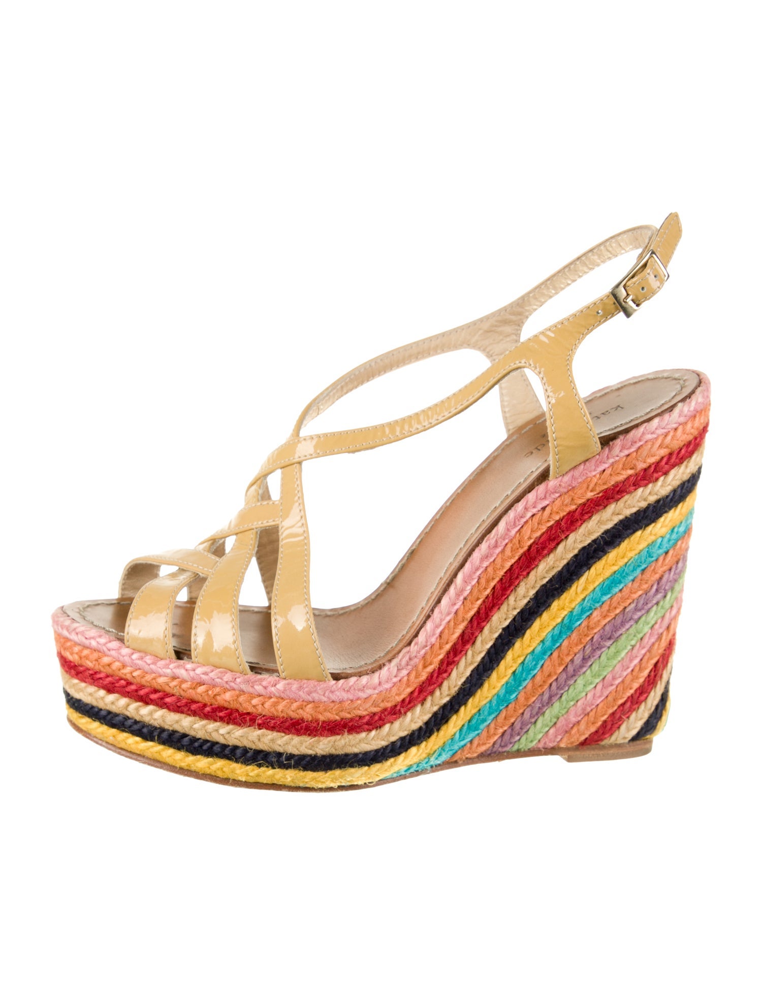 Kate Spade New York Patent Leather Colorblock Pattern Espadrilles