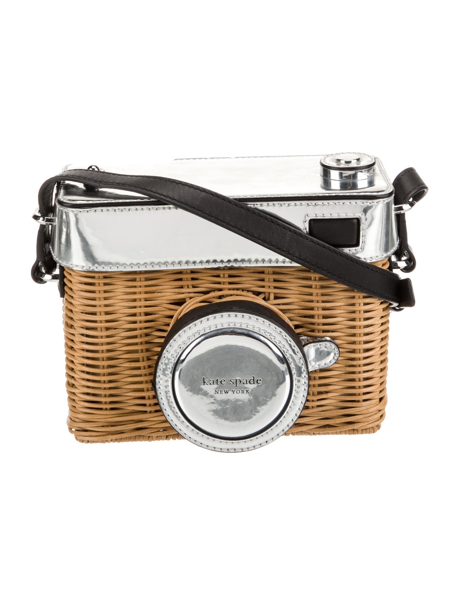 Kate Spade New York Wicker Crossbody Bag Metallic Crossbody Bags