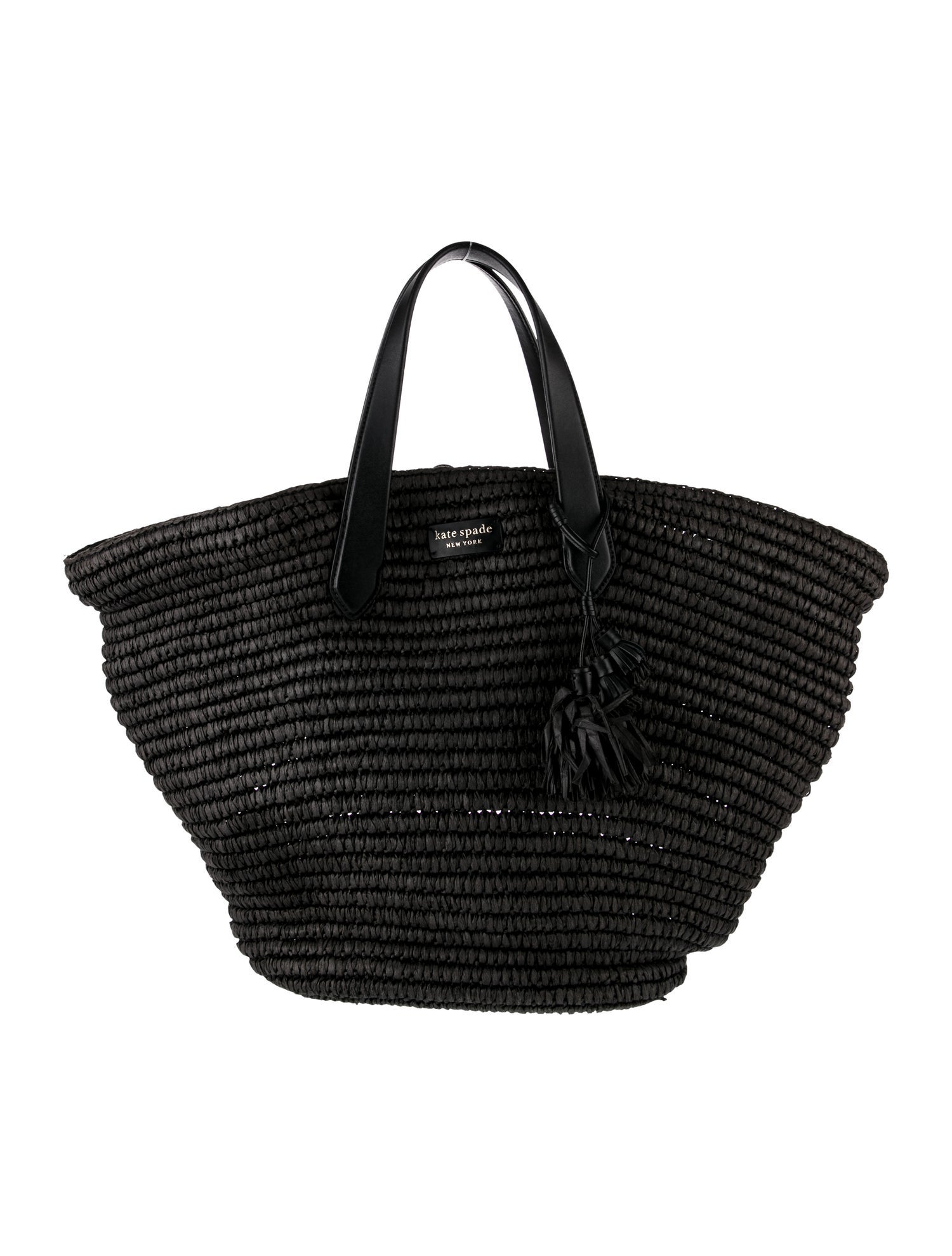 Kate Spade New York Raffia Tote Black Totes, Handbags WKA403186