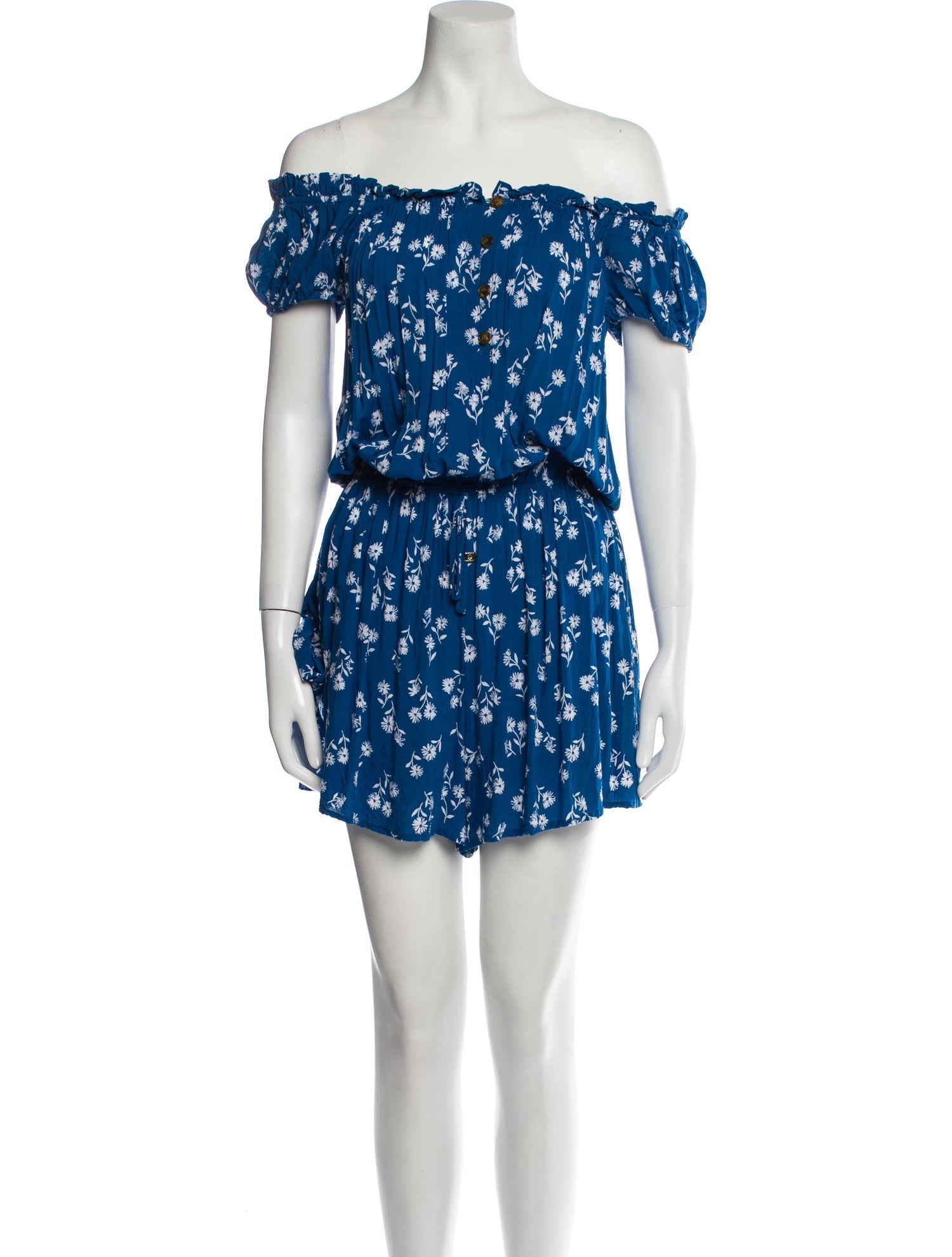 Kate Spade New York Floral Print Off-The-Shoulder Romper