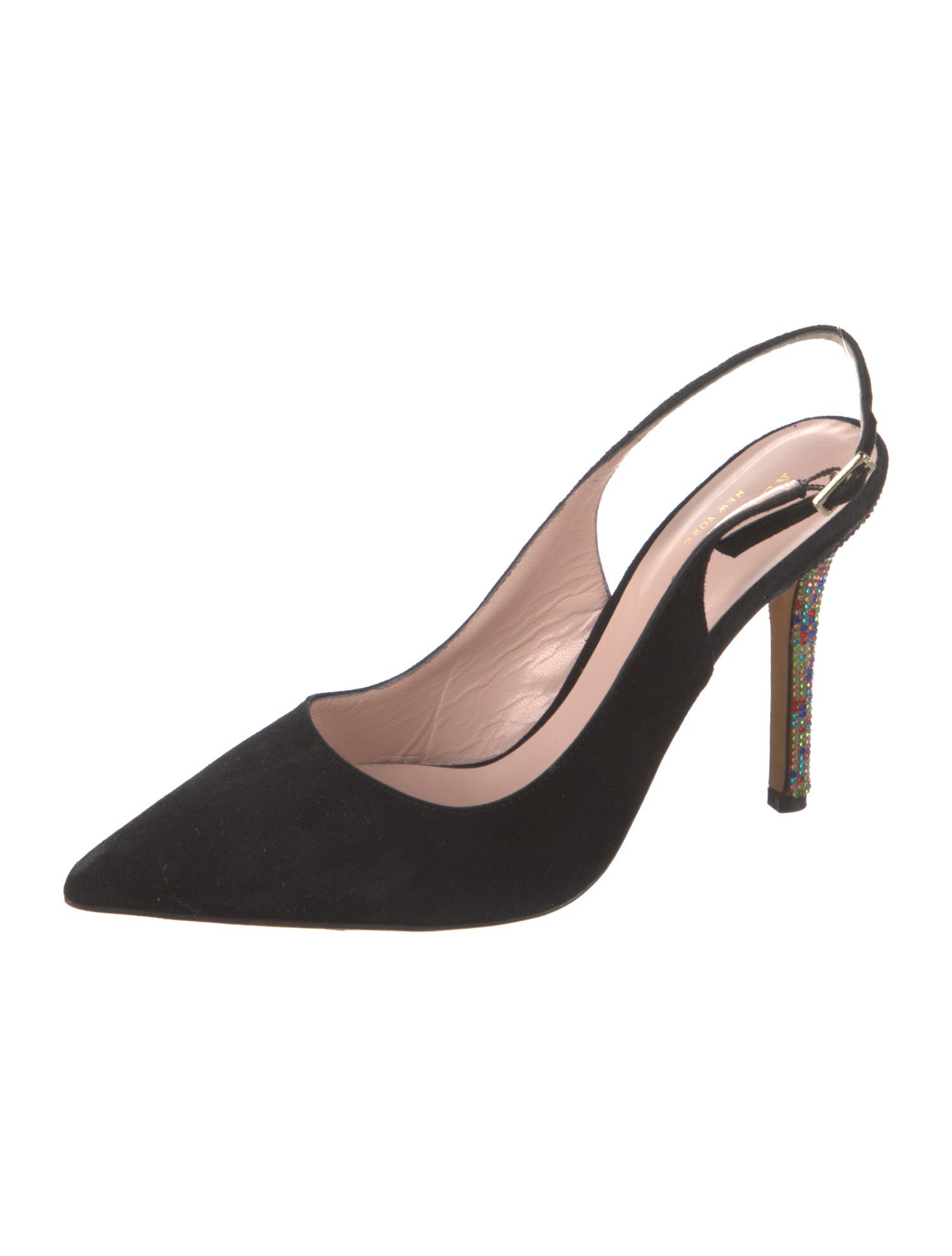 Kate Spade New York Suede Crystal Embellishments Slingback Pumps