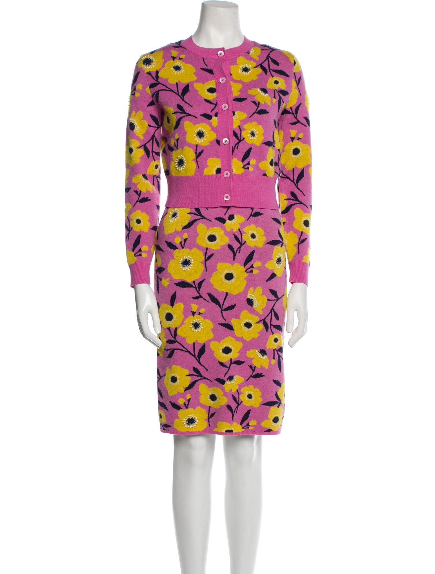 Kate Spade New York Wool Floral Print Skirt Set
