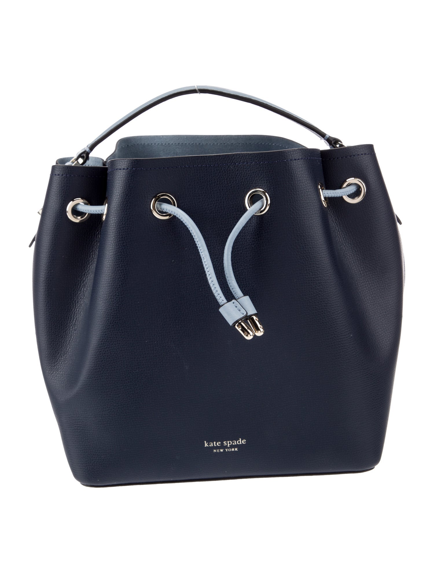 Kate Spade New York Leather Bucket Bag Blue Bucket Bags