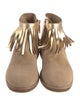 Kate Spade New York Suede Fringe Trim Accent Lace-Up Boots
