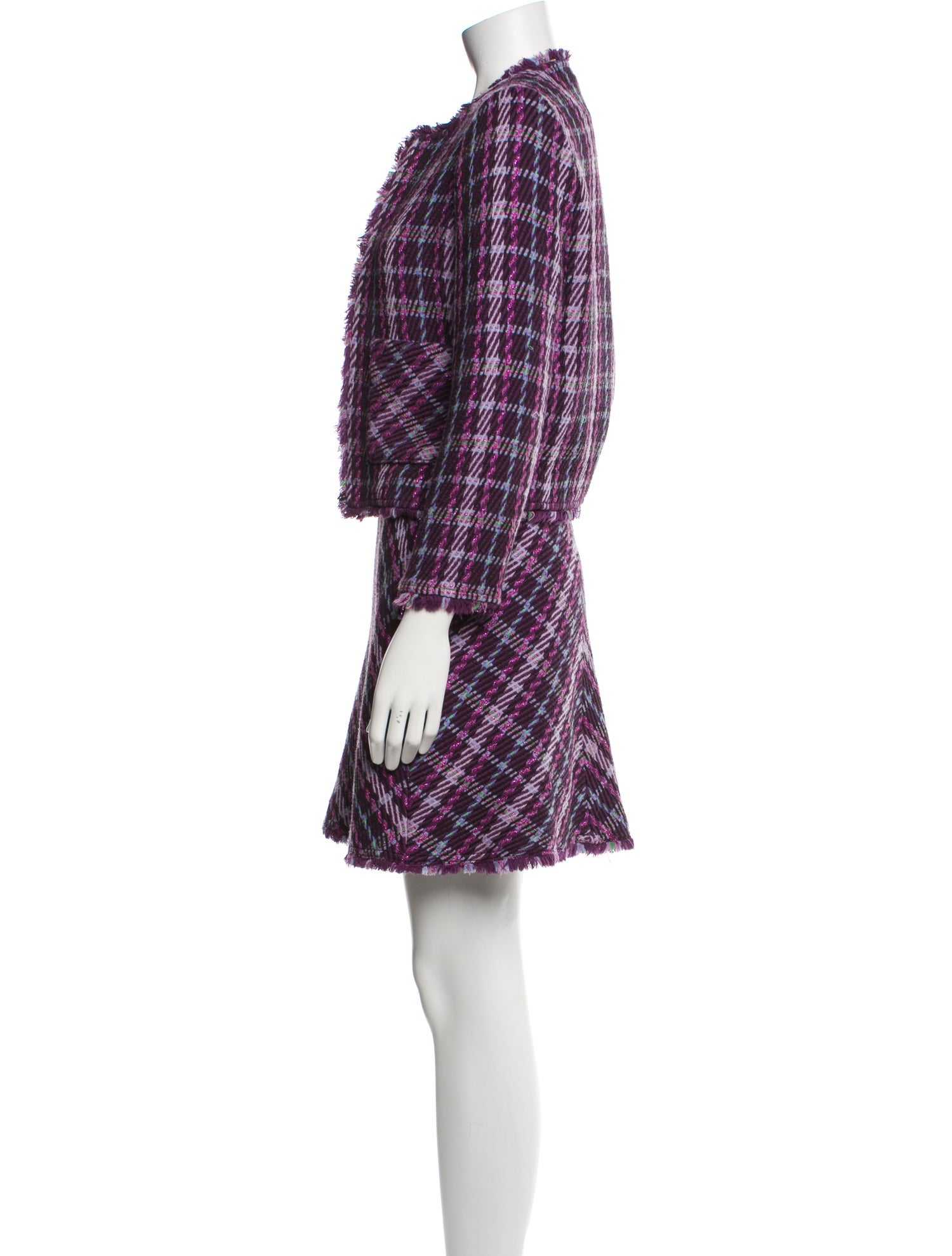 Kate Spade New York Plaid Print Skirt Suit