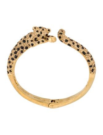 Kate Spade New York Crystal & Enamel Run Wild Cheetah Cuff Bracelet