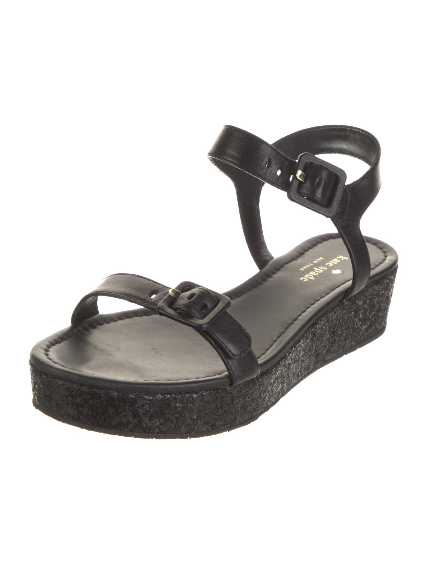 Kate Spade New York Leather Glitter Accents Espadrilles