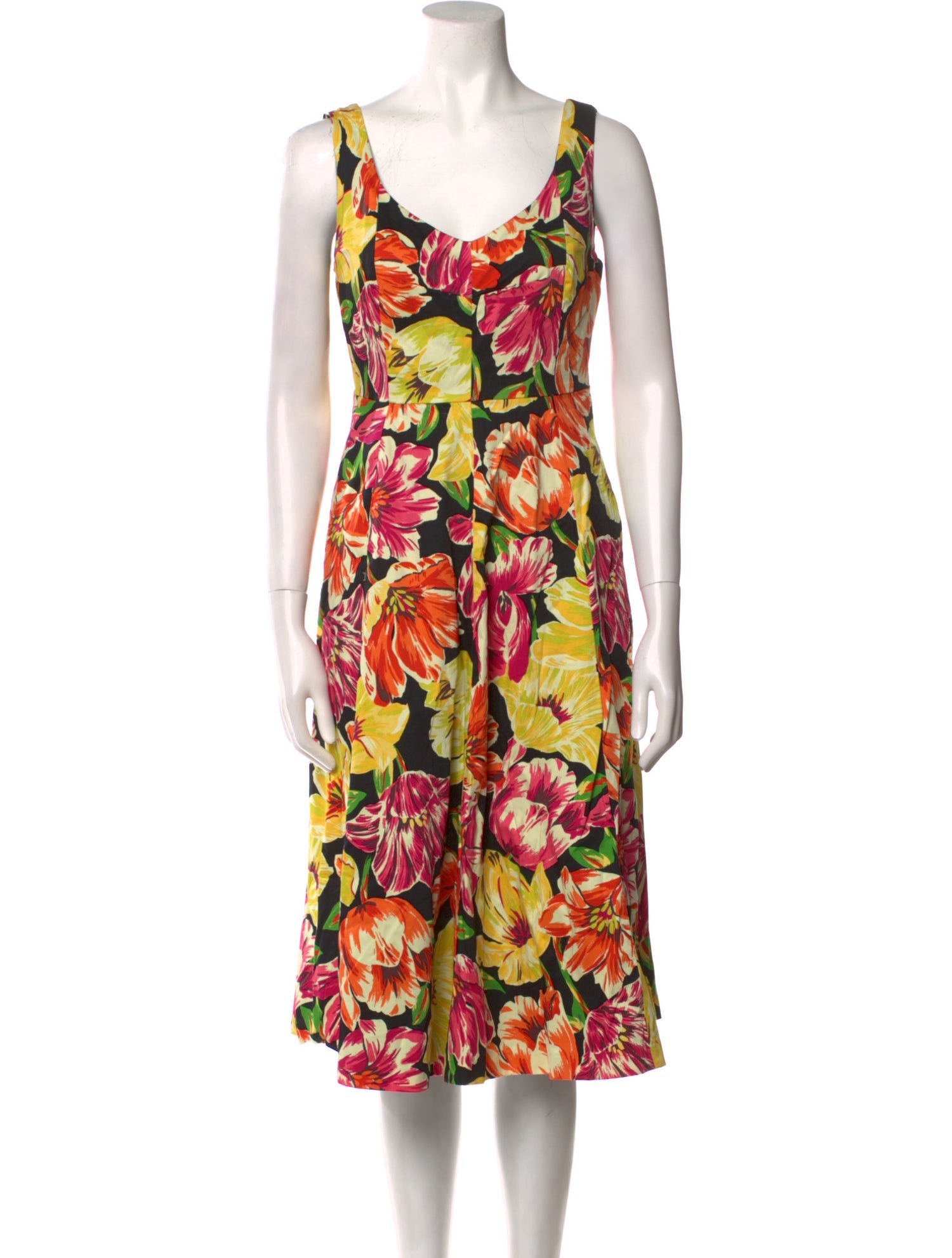 Kate Spade New York Floral Print Midi Length Dress